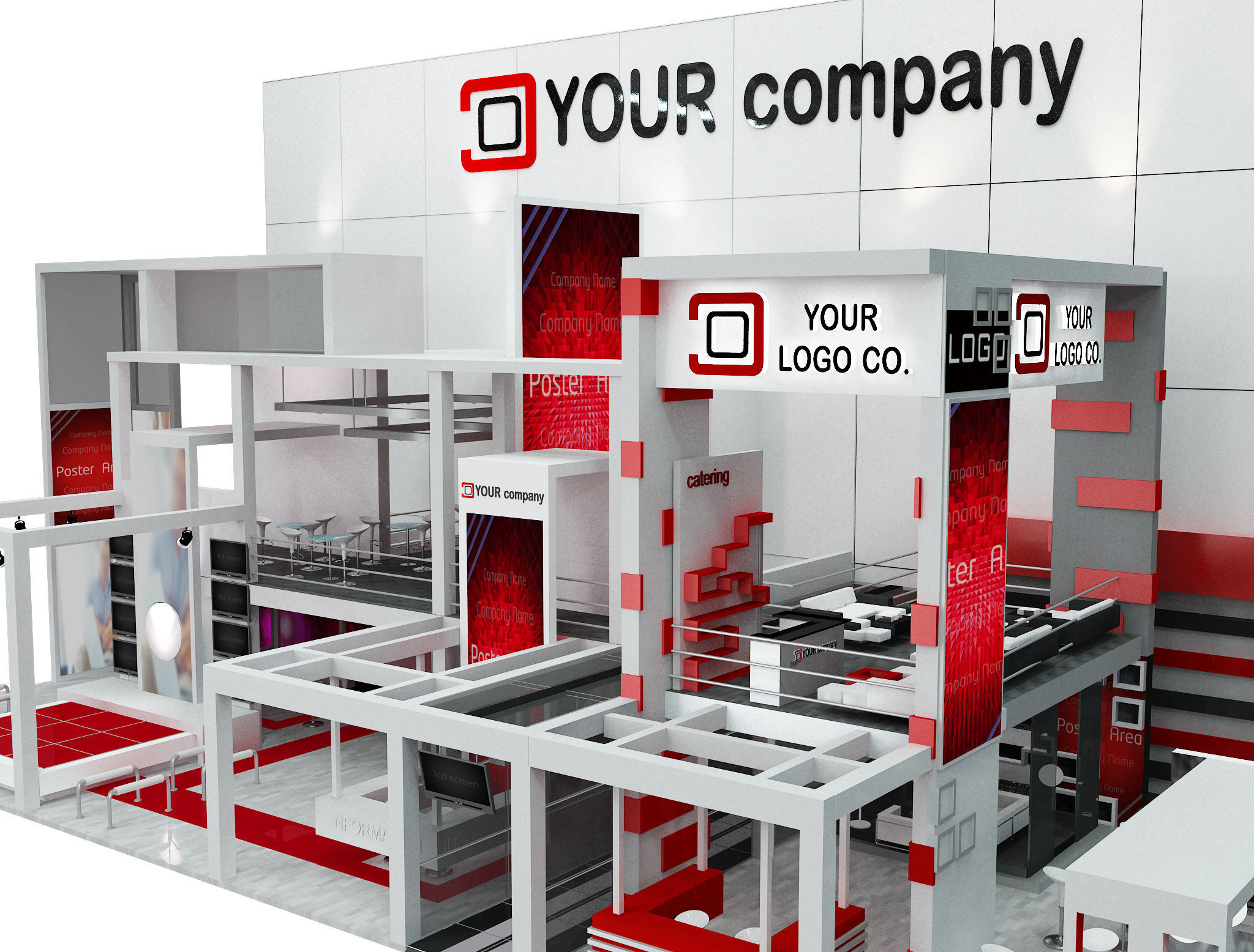 Booth Exhibition Stand a 500 3D model_12
