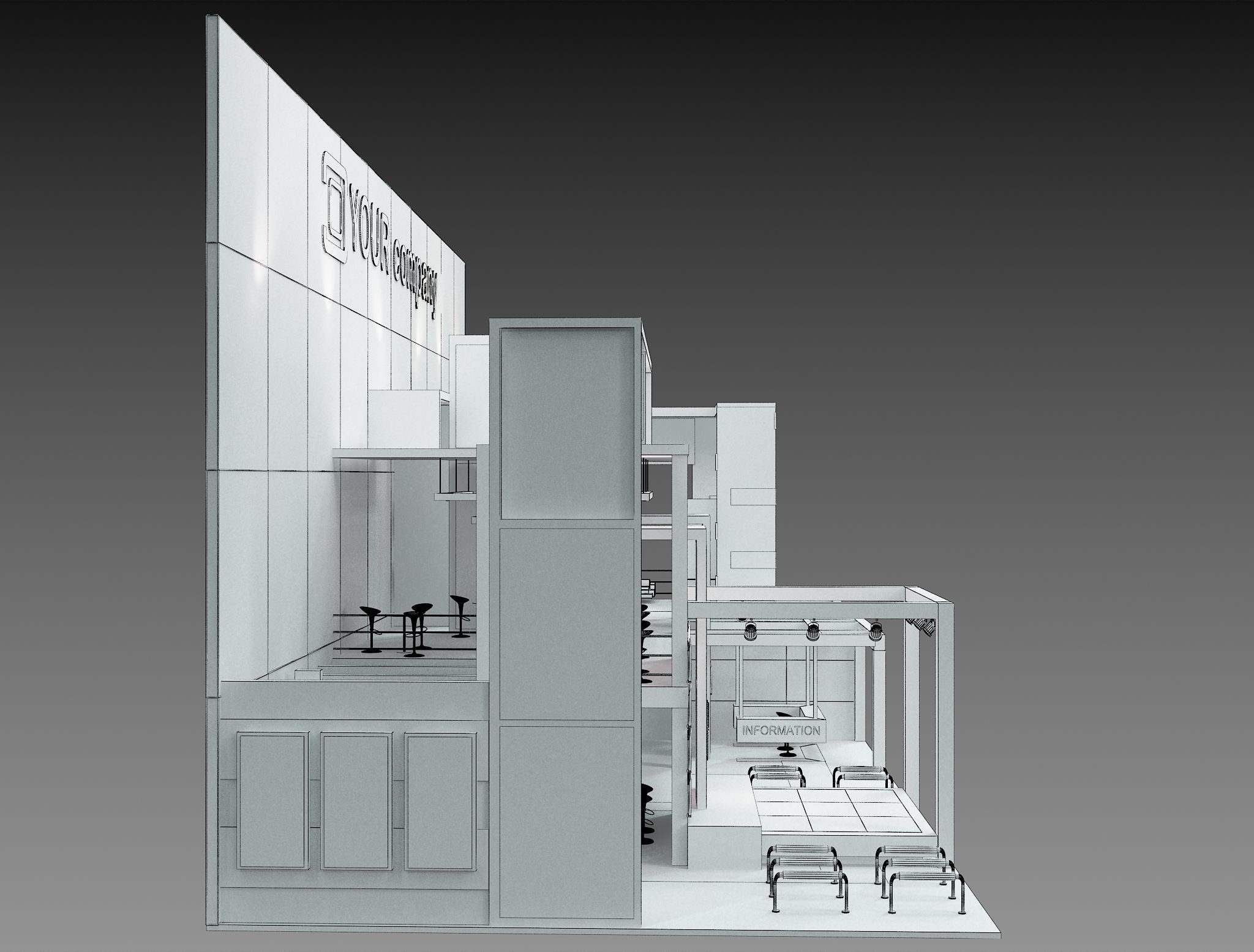 Booth Exhibition Stand a 500 3D model_27