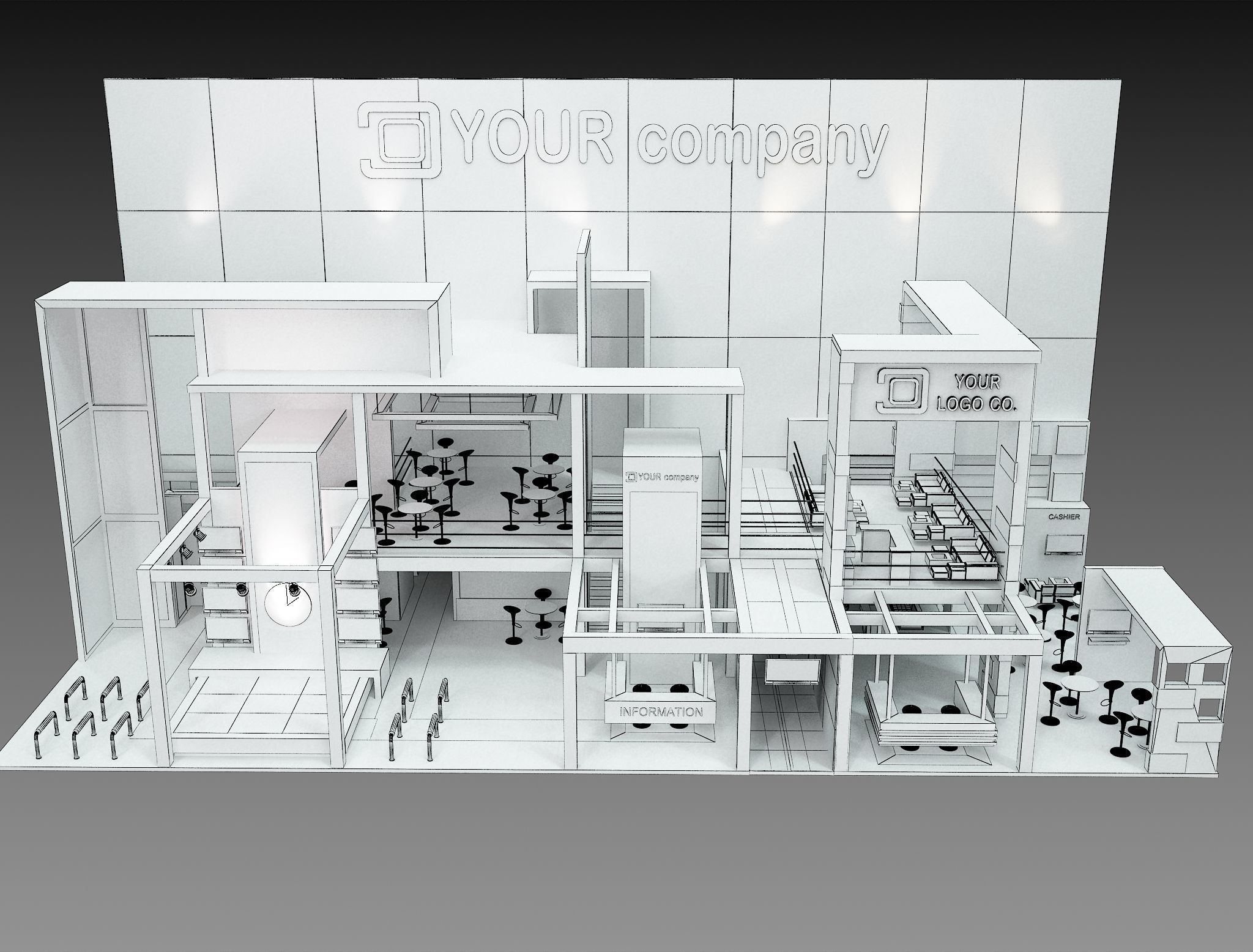 Booth Exhibition Stand a 500 3D model_23