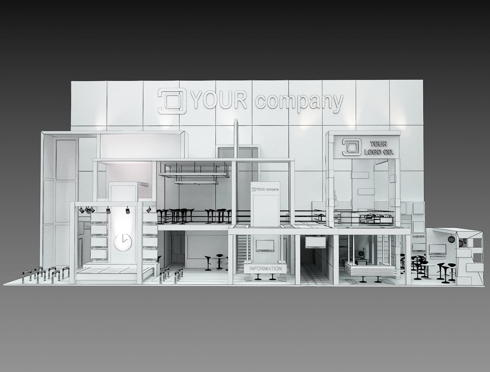 Booth Exhibition Stand a 500 3D model_31
