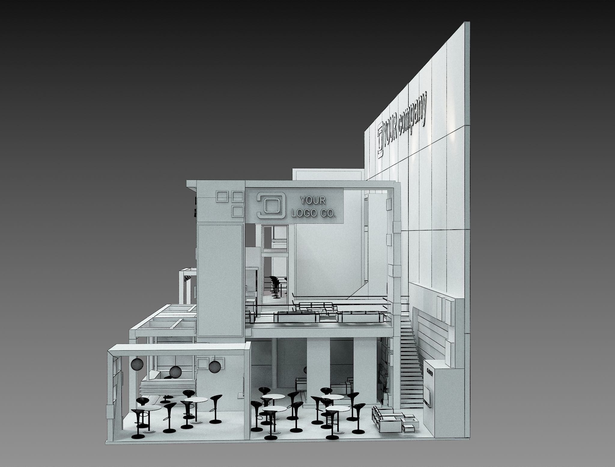 Booth Exhibition Stand a 500 3D model_29