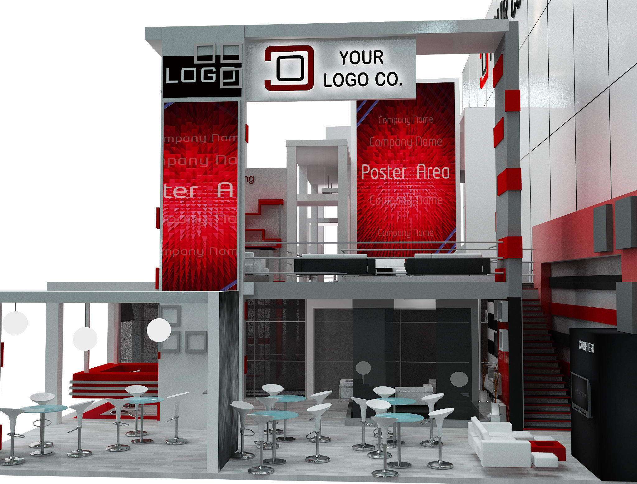 Booth Exhibition Stand a 500 3D model_10