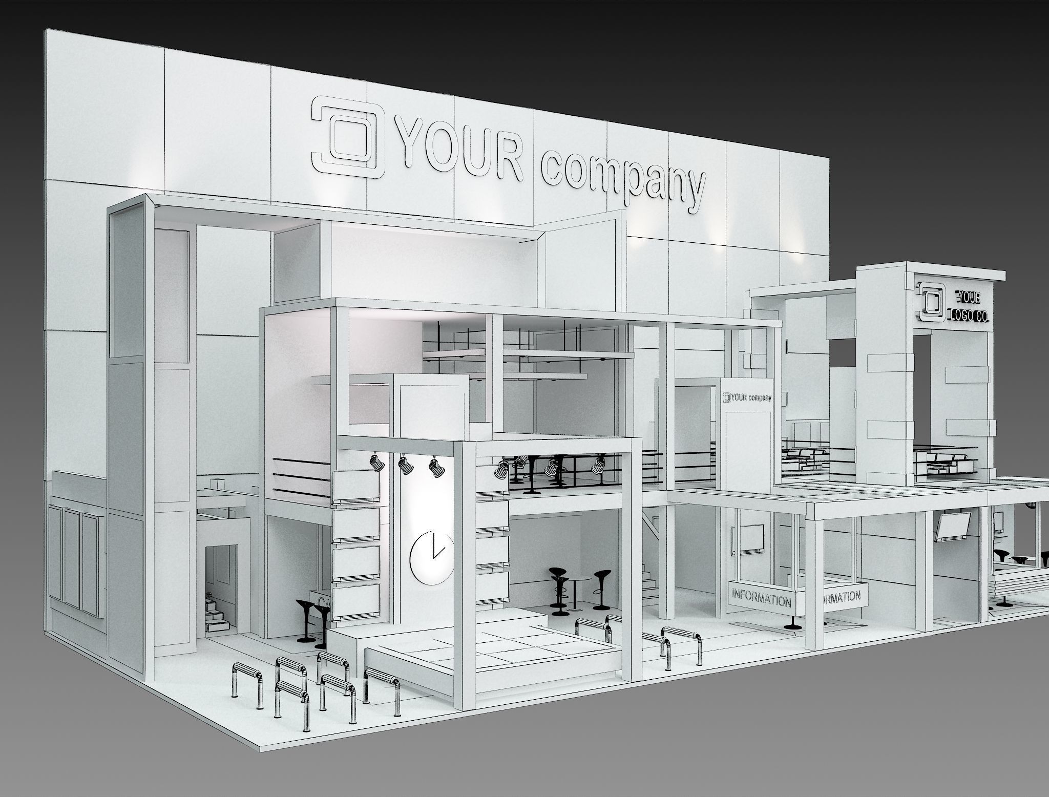 Booth Exhibition Stand a 500 3D model_5
