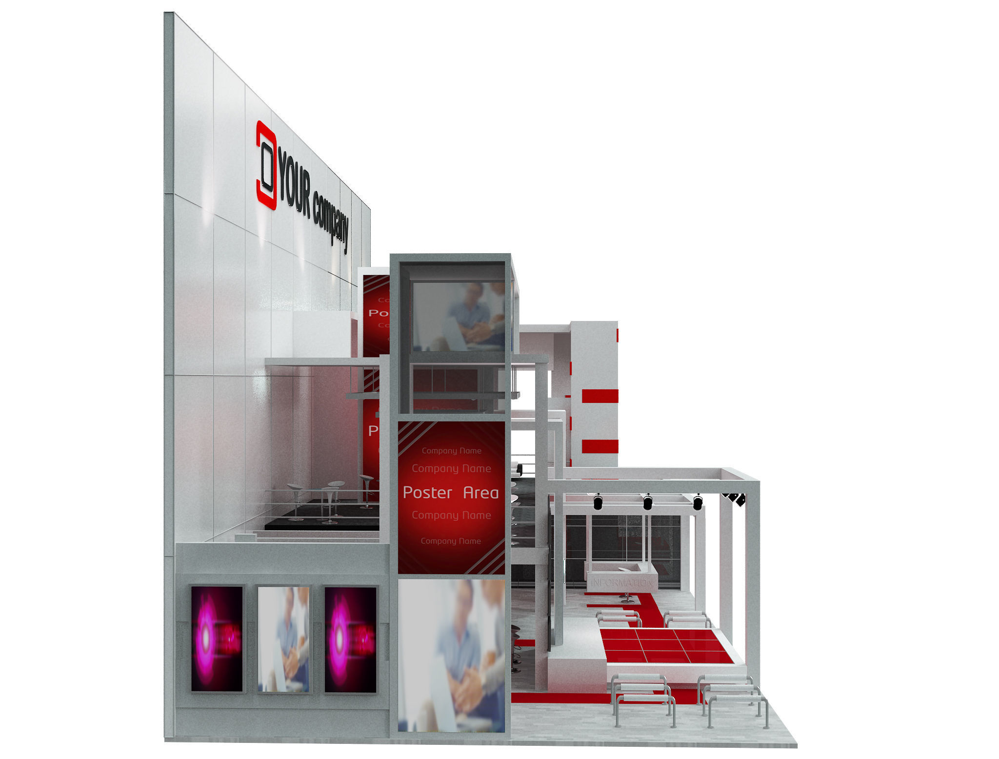 Booth Exhibition Stand a 500 3D model_26
