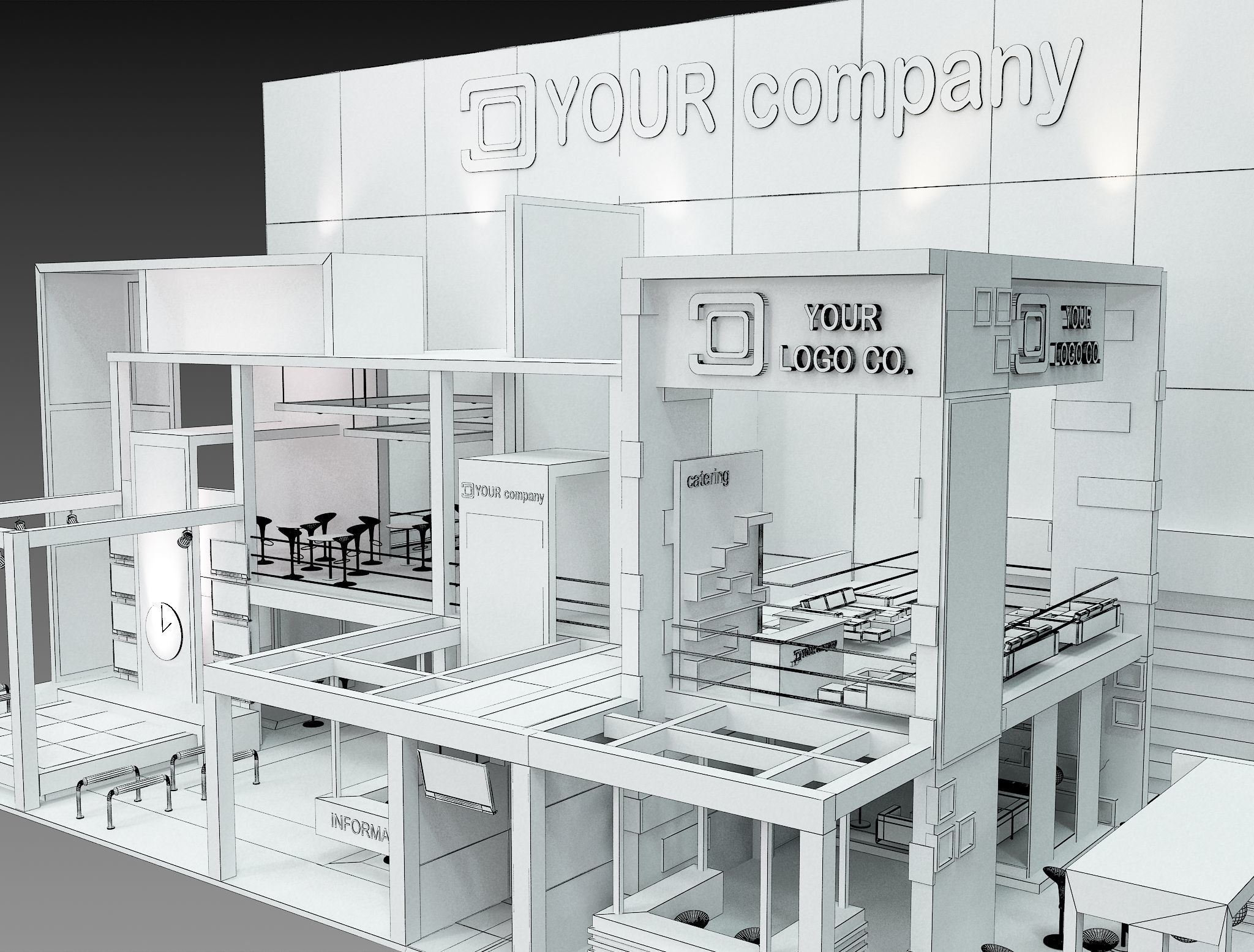 Booth Exhibition Stand a 500 3D model_13