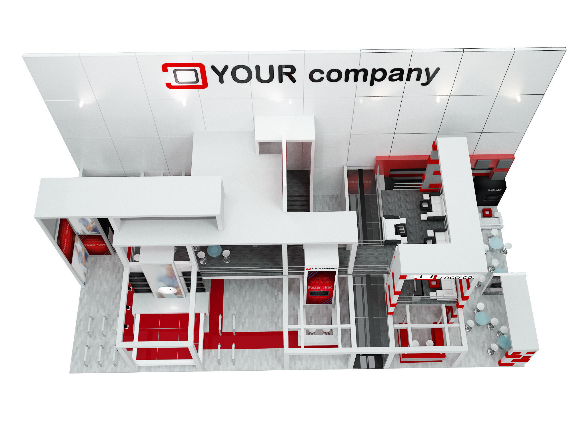Booth Exhibition Stand a 500 3D model_8