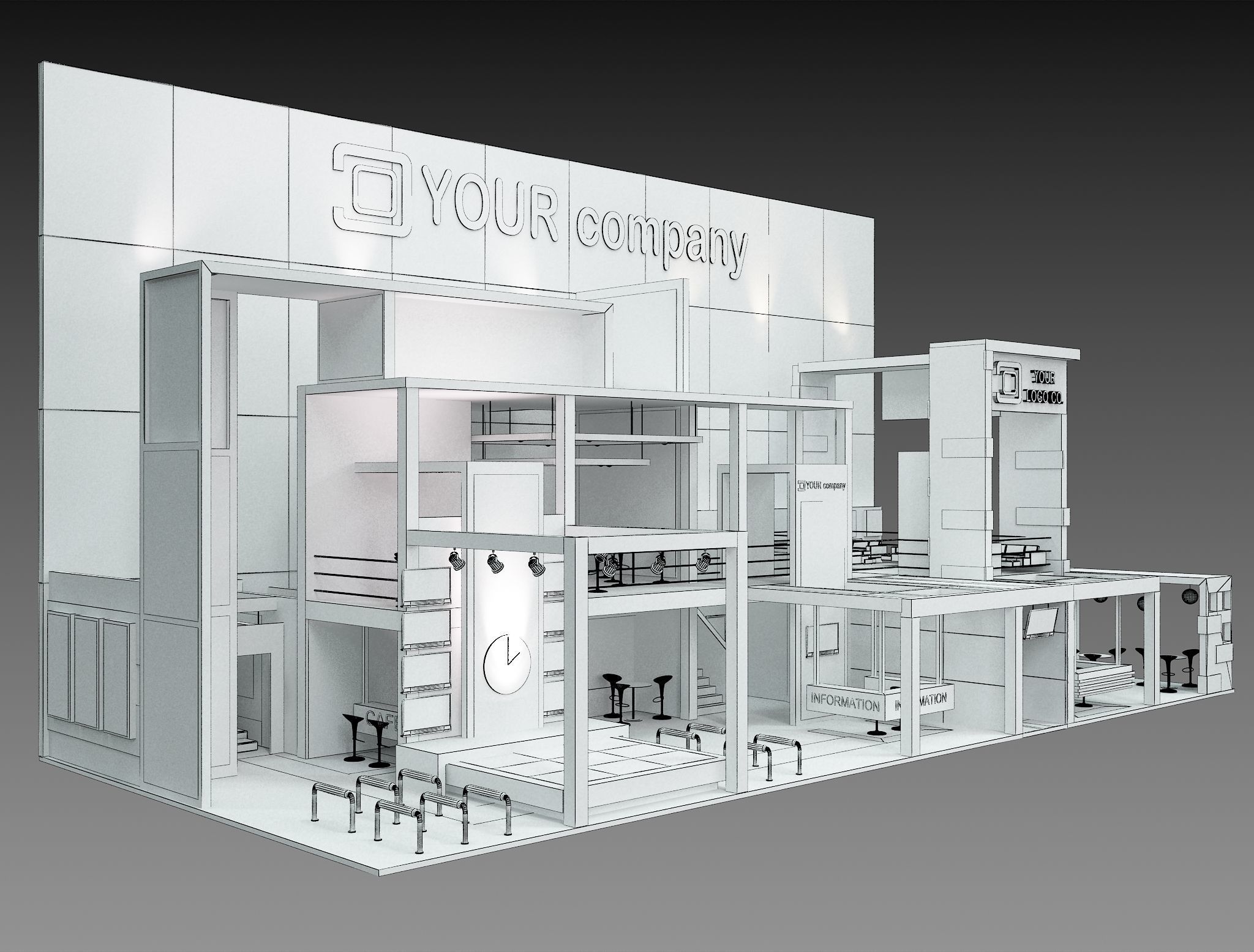 Booth Exhibition Stand a 500 3D model_25