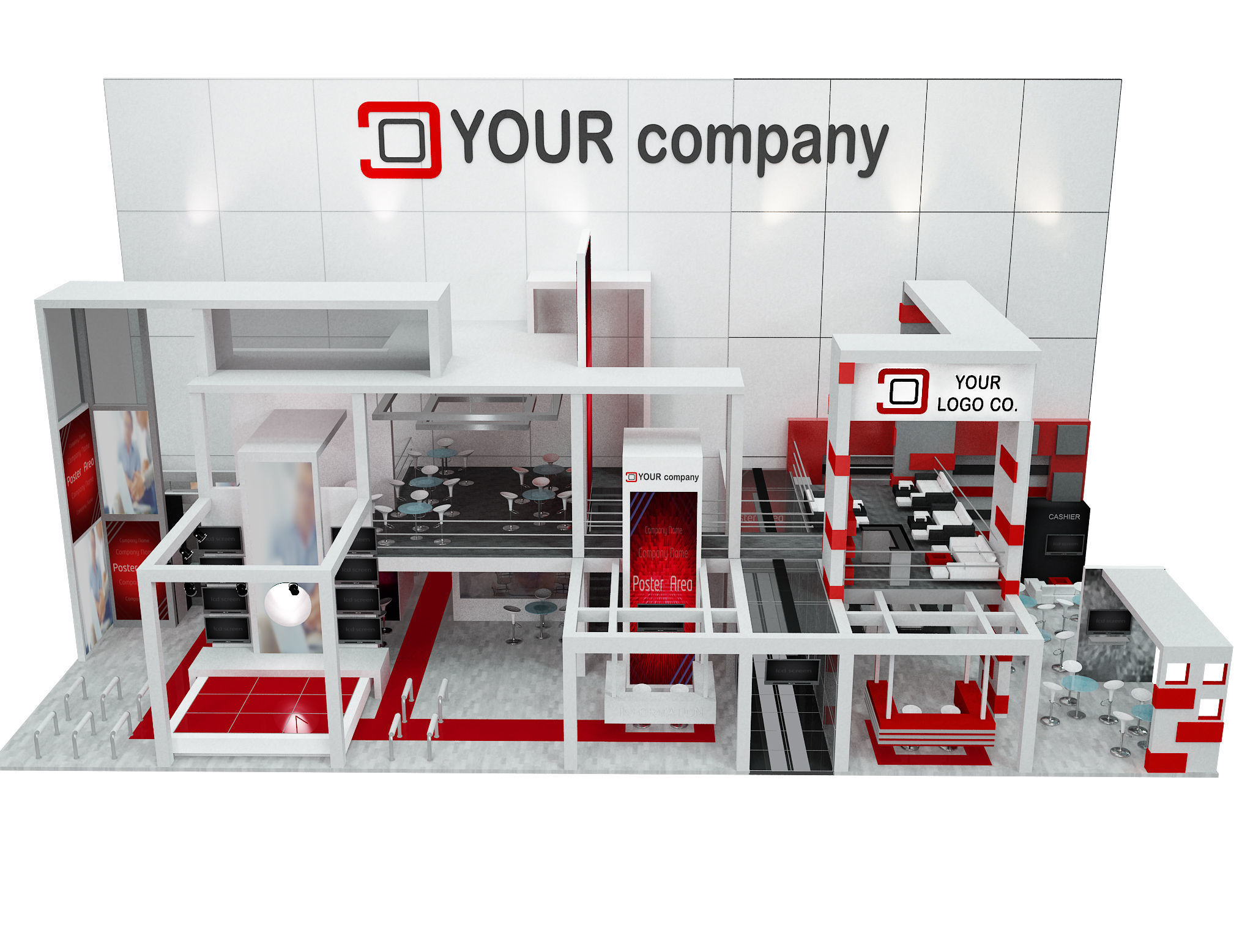 Booth Exhibition Stand a 500 3D model_22