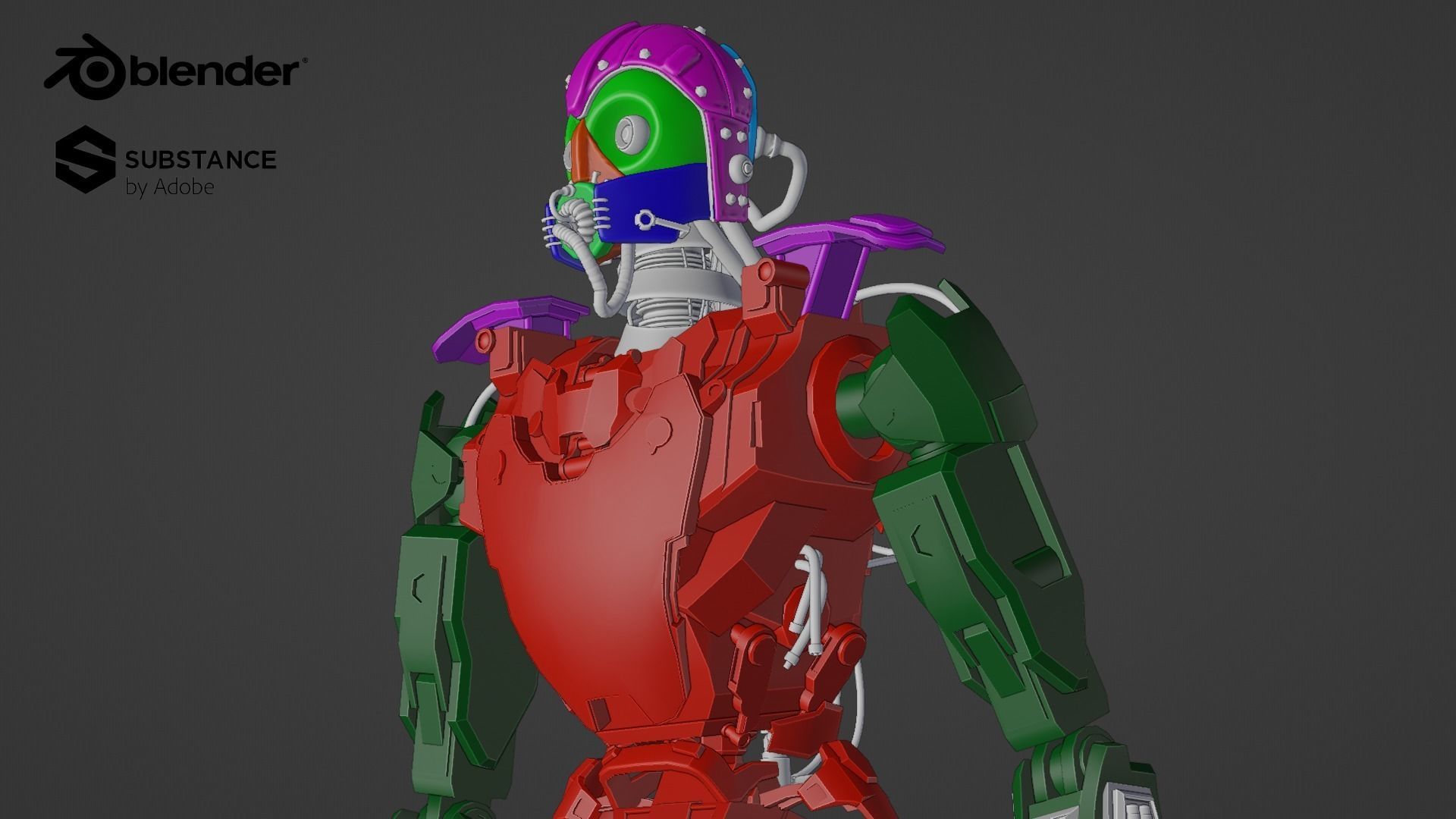 Sci fi Robot Character Low-poly 3D model_2