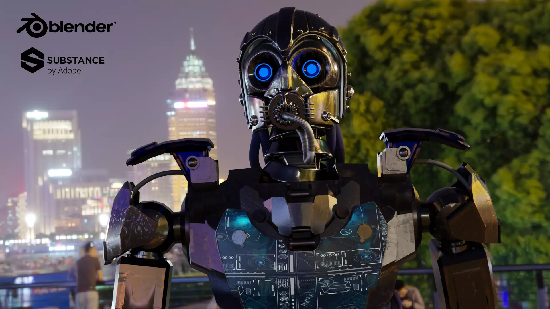 Sci fi Robot Character Low-poly 3D model_0