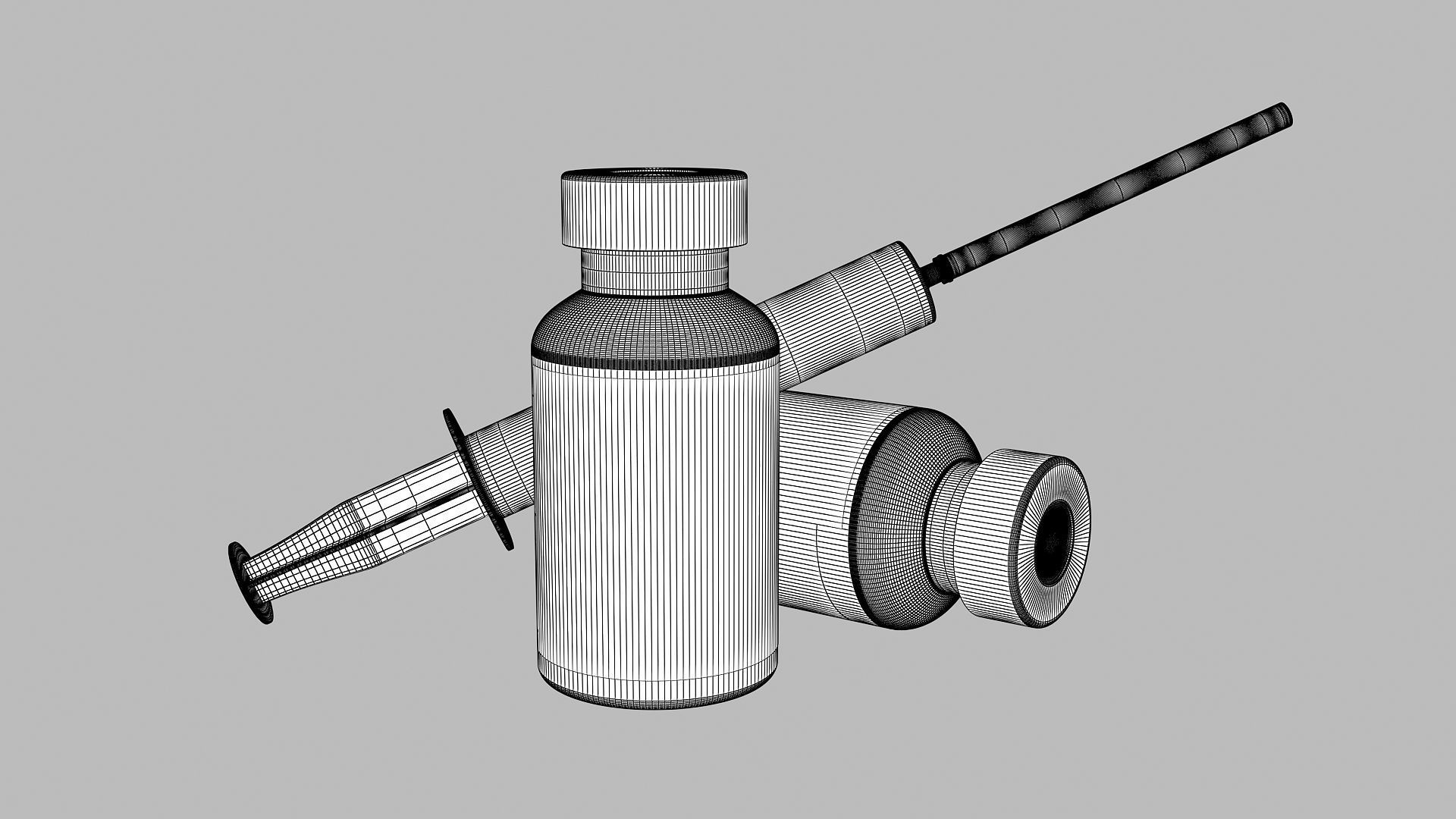 Vaccine with Syringe 3D model_7