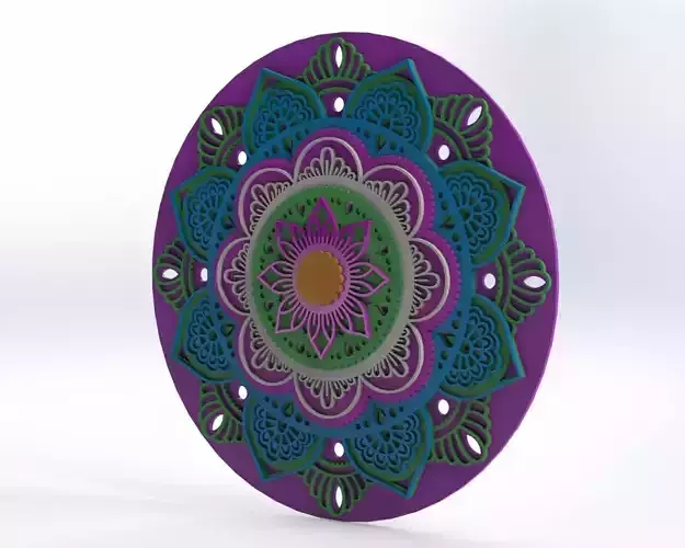 8 LAYER MANDALA DECORATION CNC and LASER CUT