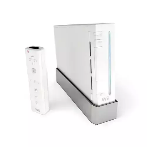 White Nintendo Wii With Wireless Remote