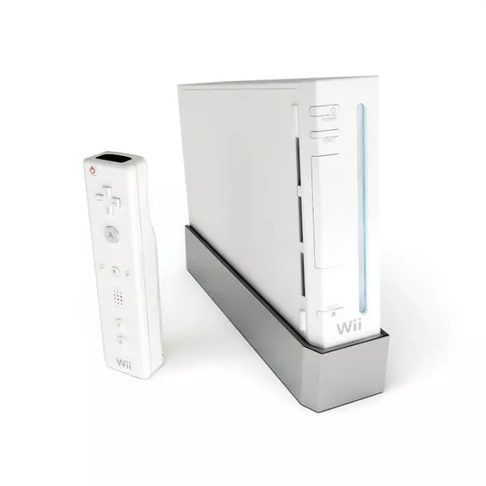 White Nintendo Wii With Wireless Remote 3D model_0