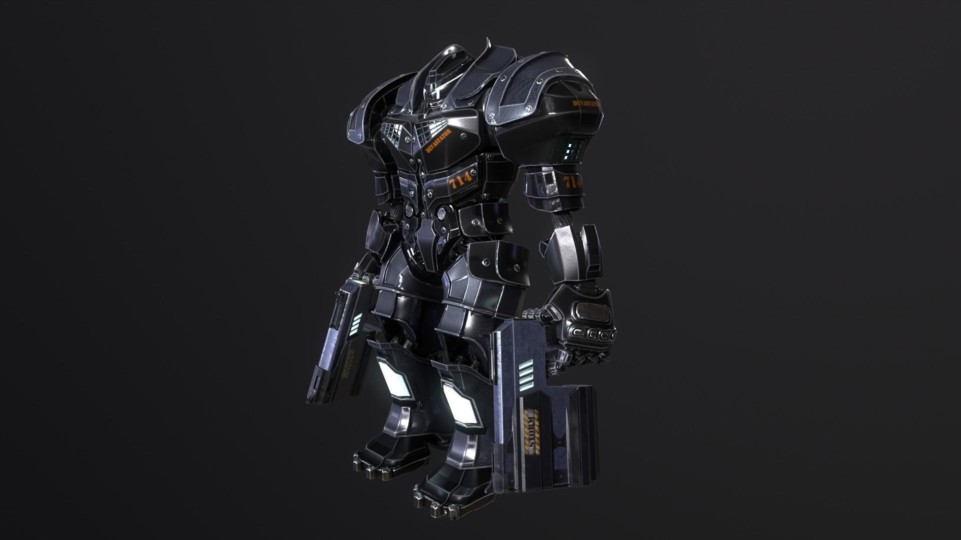 DEVASTATOR futuristic suit Low-poly 3D model_7