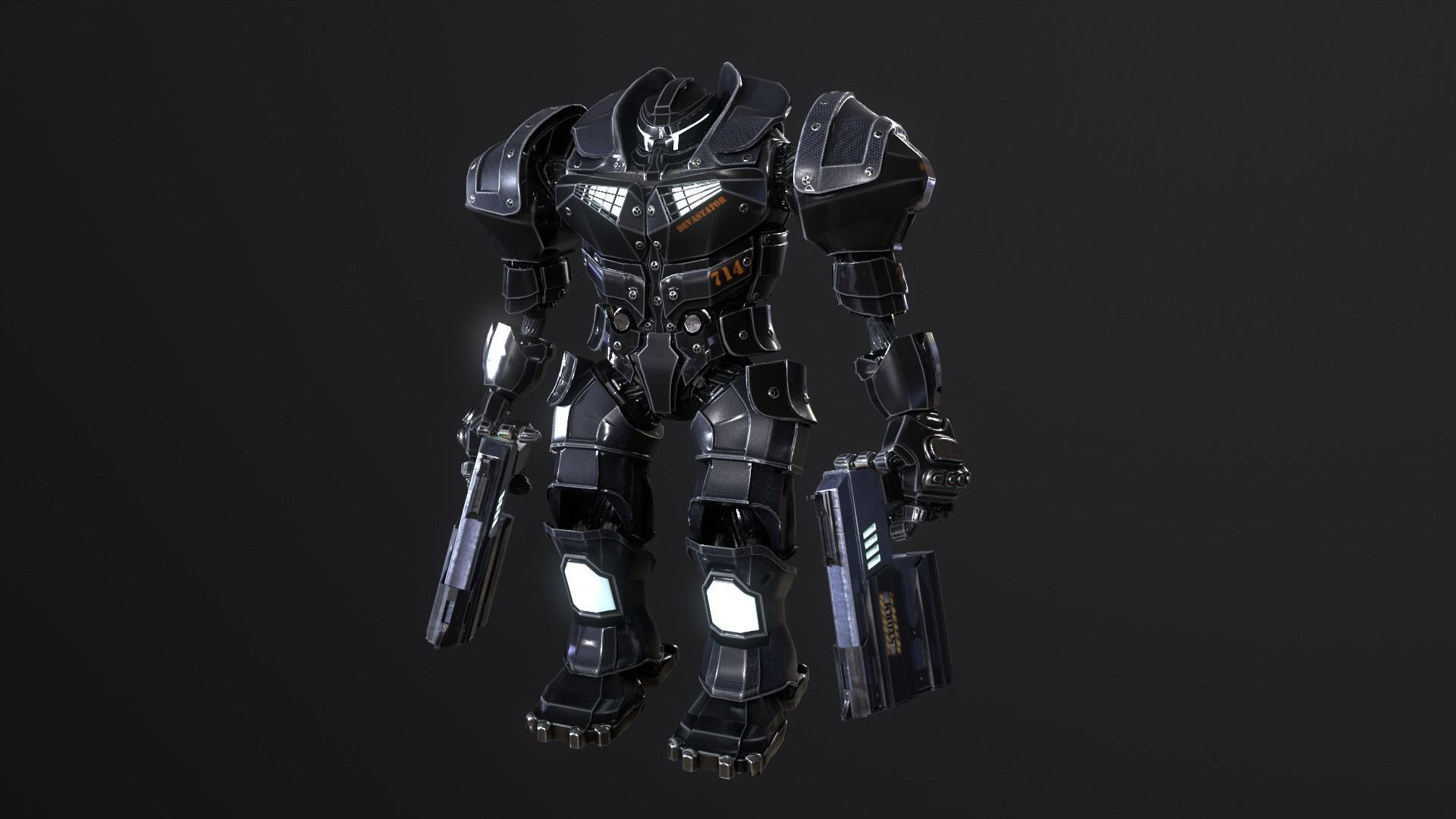 DEVASTATOR futuristic suit Low-poly 3D model_8