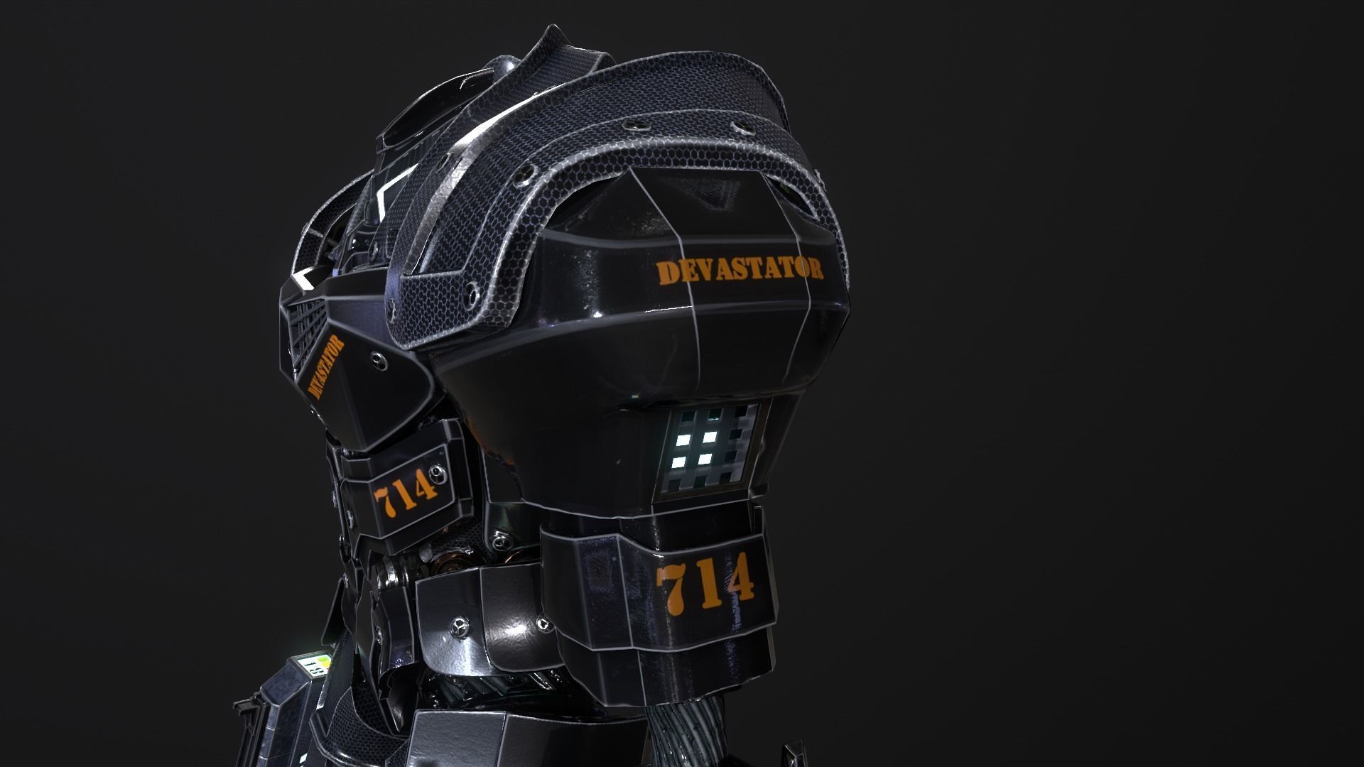 DEVASTATOR futuristic suit Low-poly 3D model_26