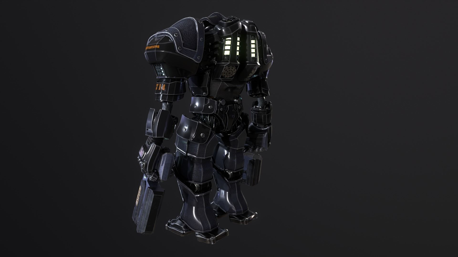DEVASTATOR futuristic suit Low-poly 3D model_11
