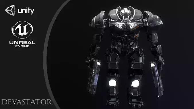 DEVASTATOR futuristic suit Low-poly 3D model DEVASTATOR futuristic suit Low-poly 3D model