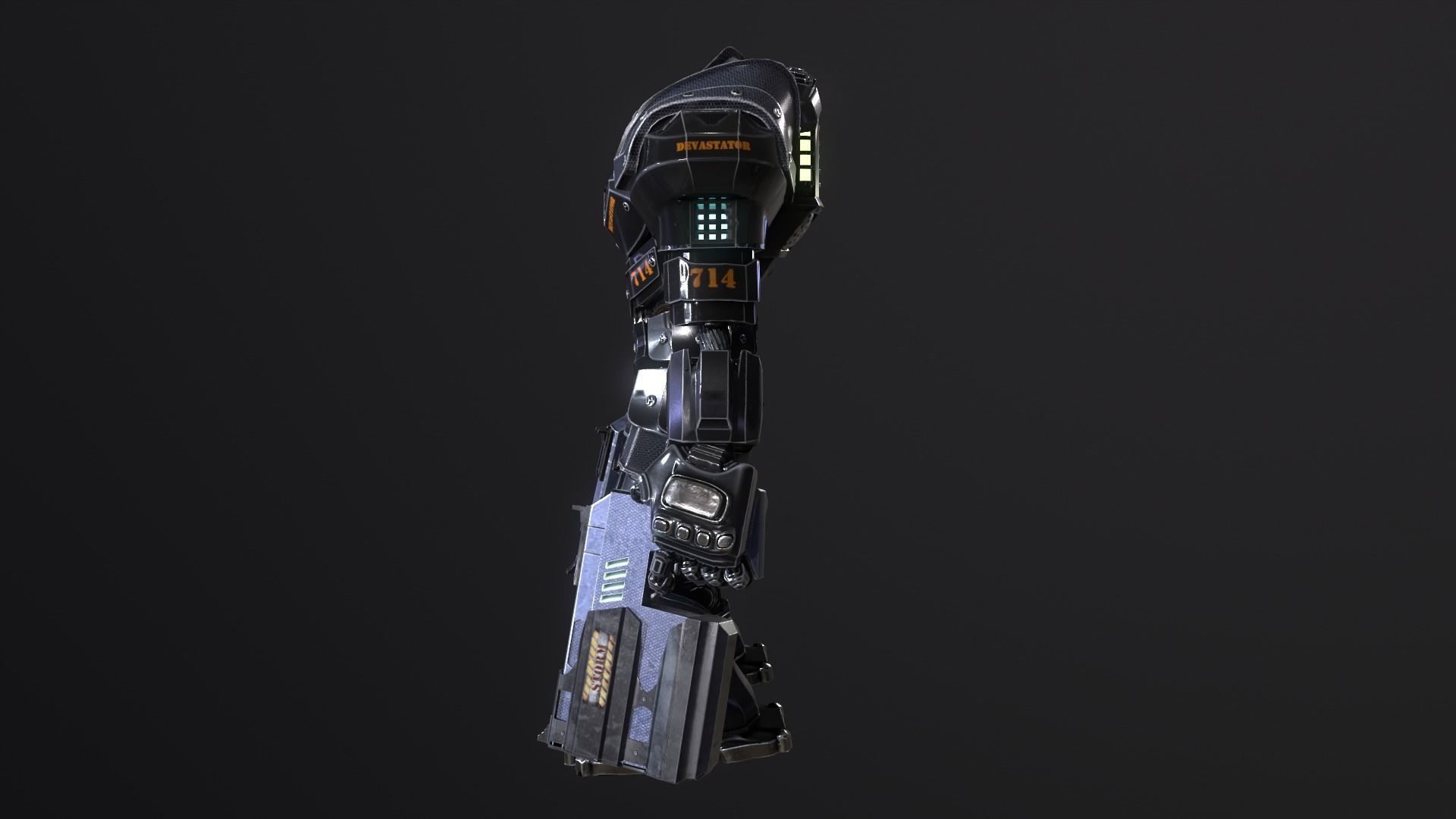 DEVASTATOR futuristic suit Low-poly 3D model_22