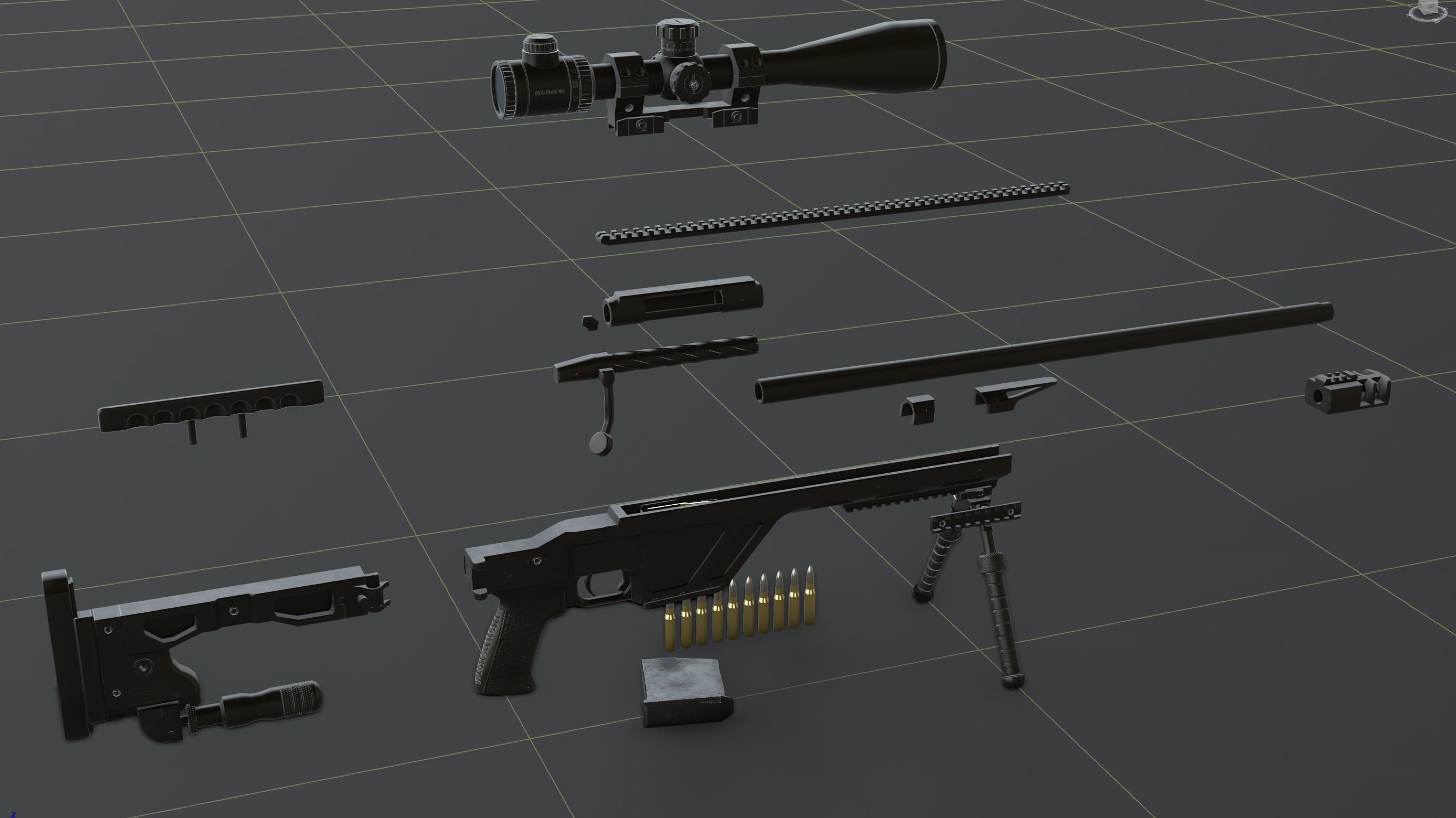 CZ TSR Sniper Rifle Low-poly 3D model_6