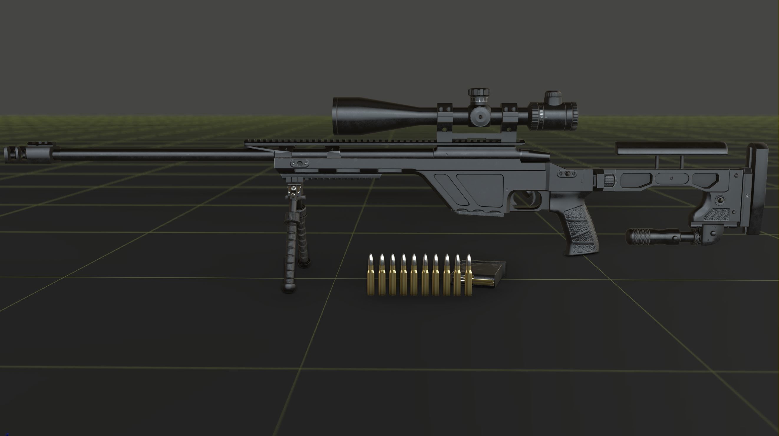 CZ TSR Sniper Rifle Low-poly 3D model_28