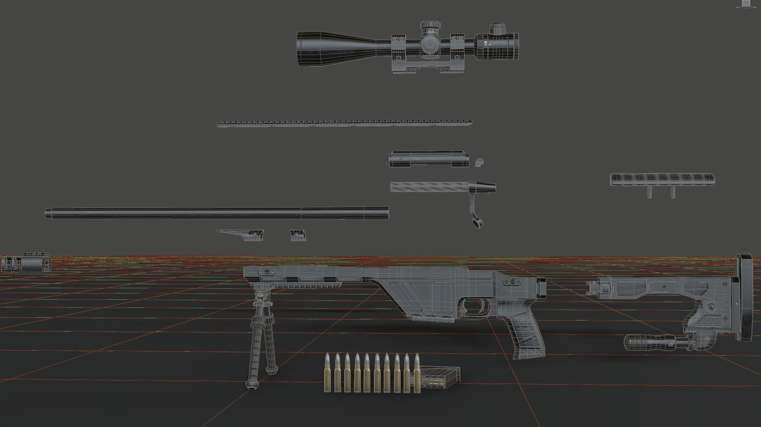 CZ TSR Sniper Rifle Low-poly 3D model_8