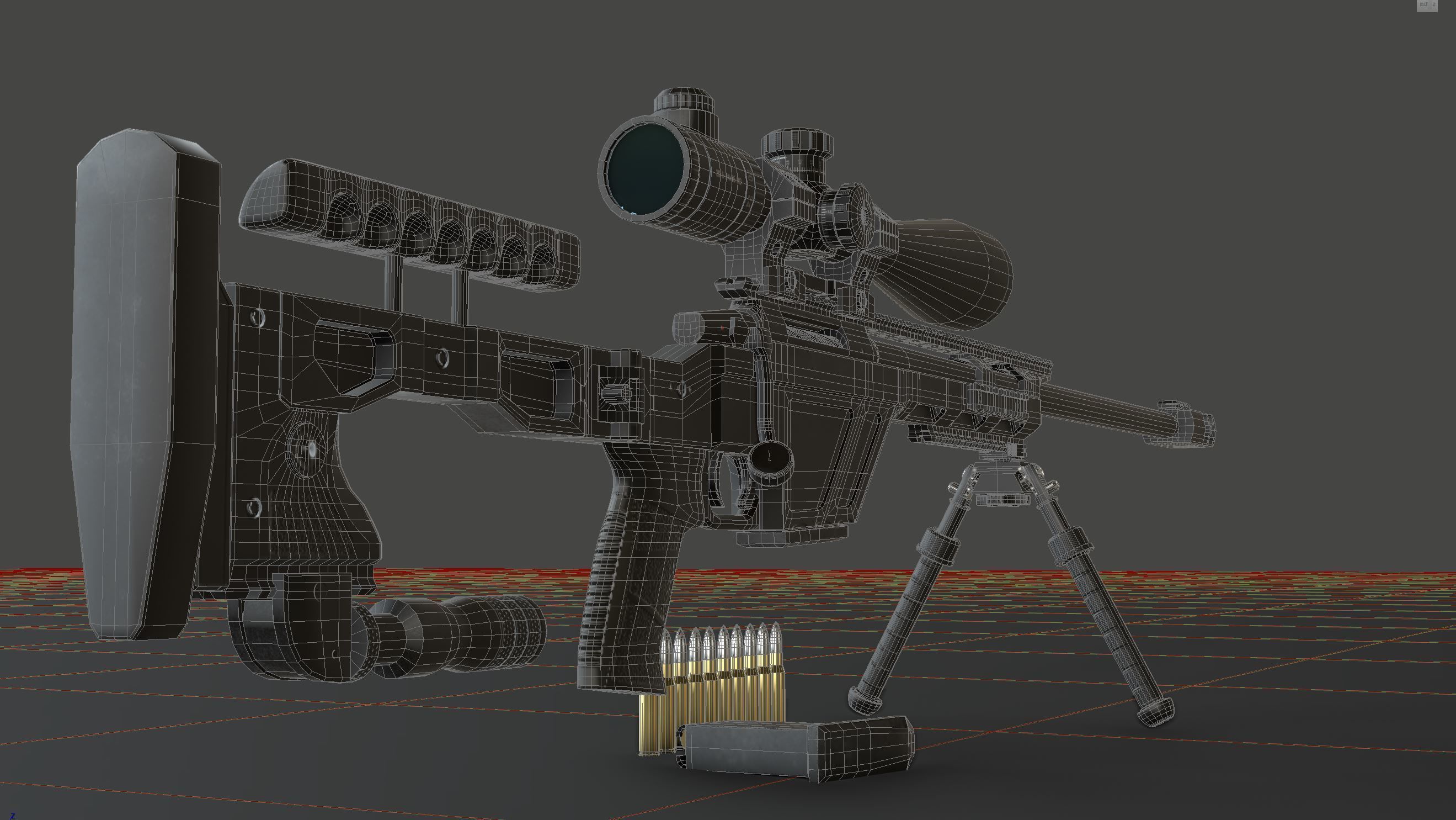 CZ TSR Sniper Rifle Low-poly 3D model_3