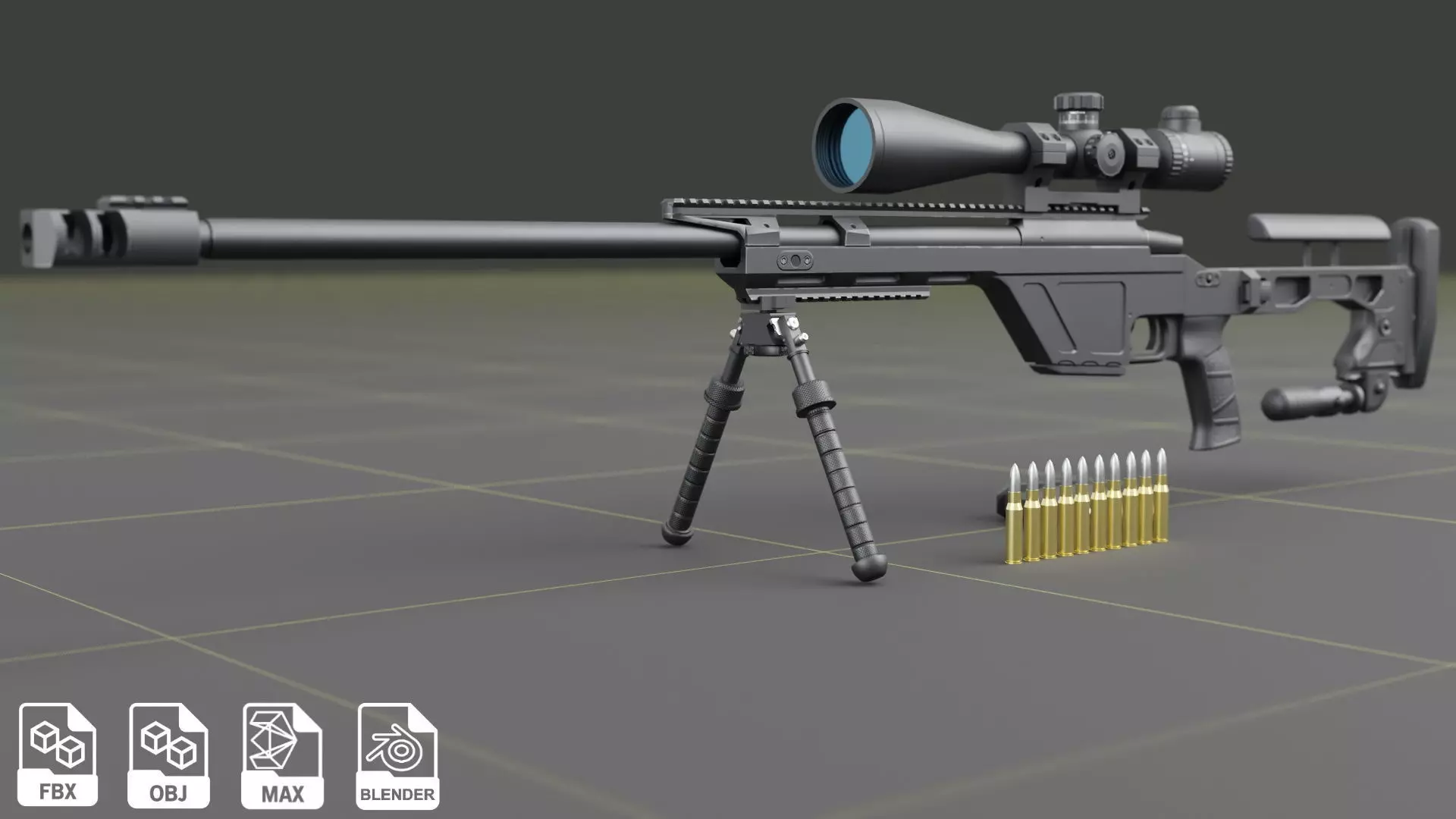 CZ TSR Sniper Rifle Low-poly 3D model_0