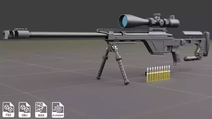 CZ TSR Sniper Rifle Low-poly 3D model