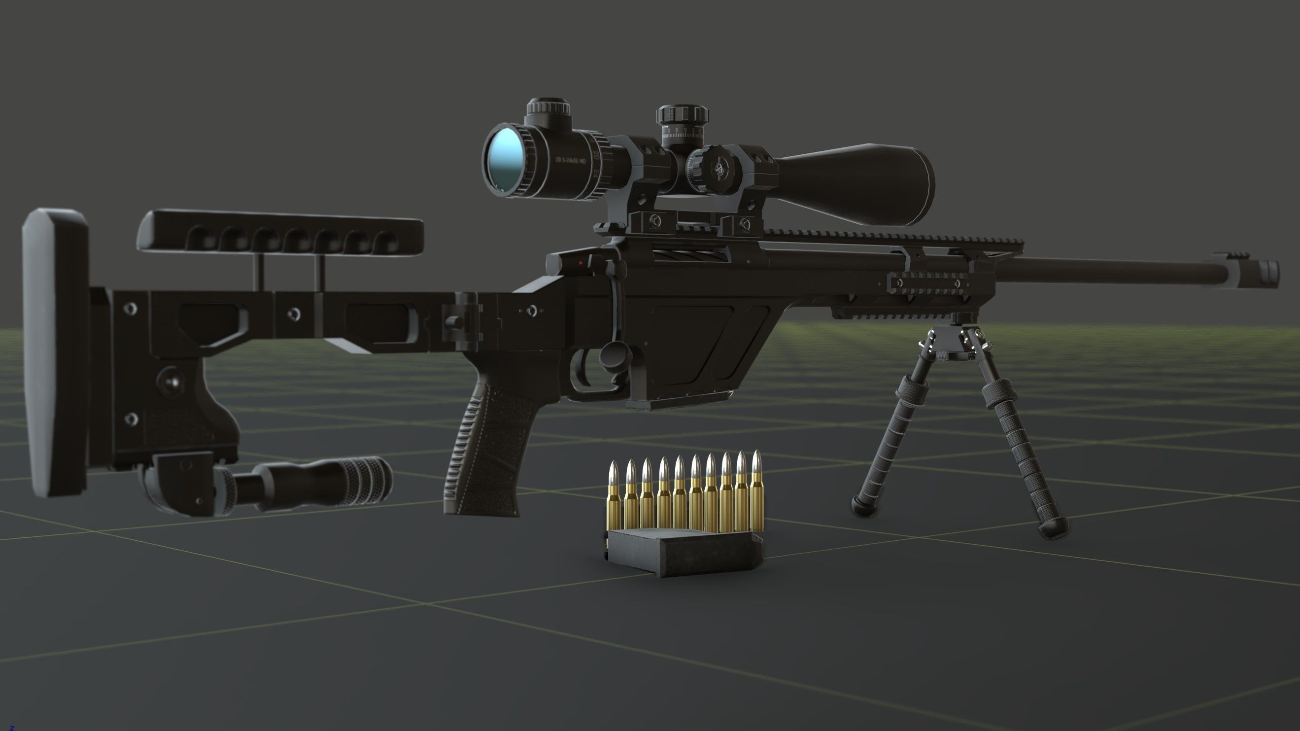 CZ TSR Sniper Rifle Low-poly 3D model_16