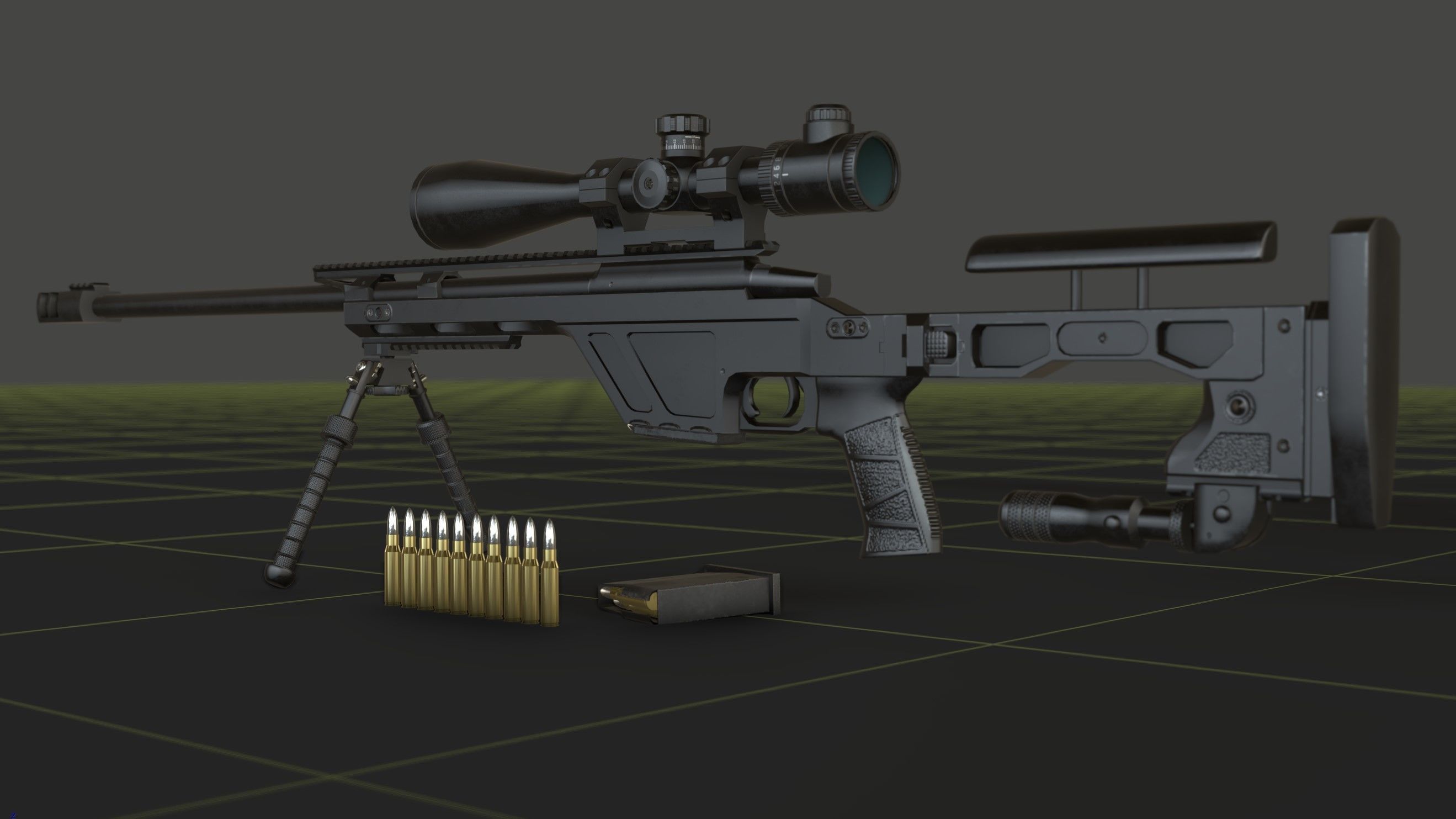 CZ TSR Sniper Rifle Low-poly 3D model_14