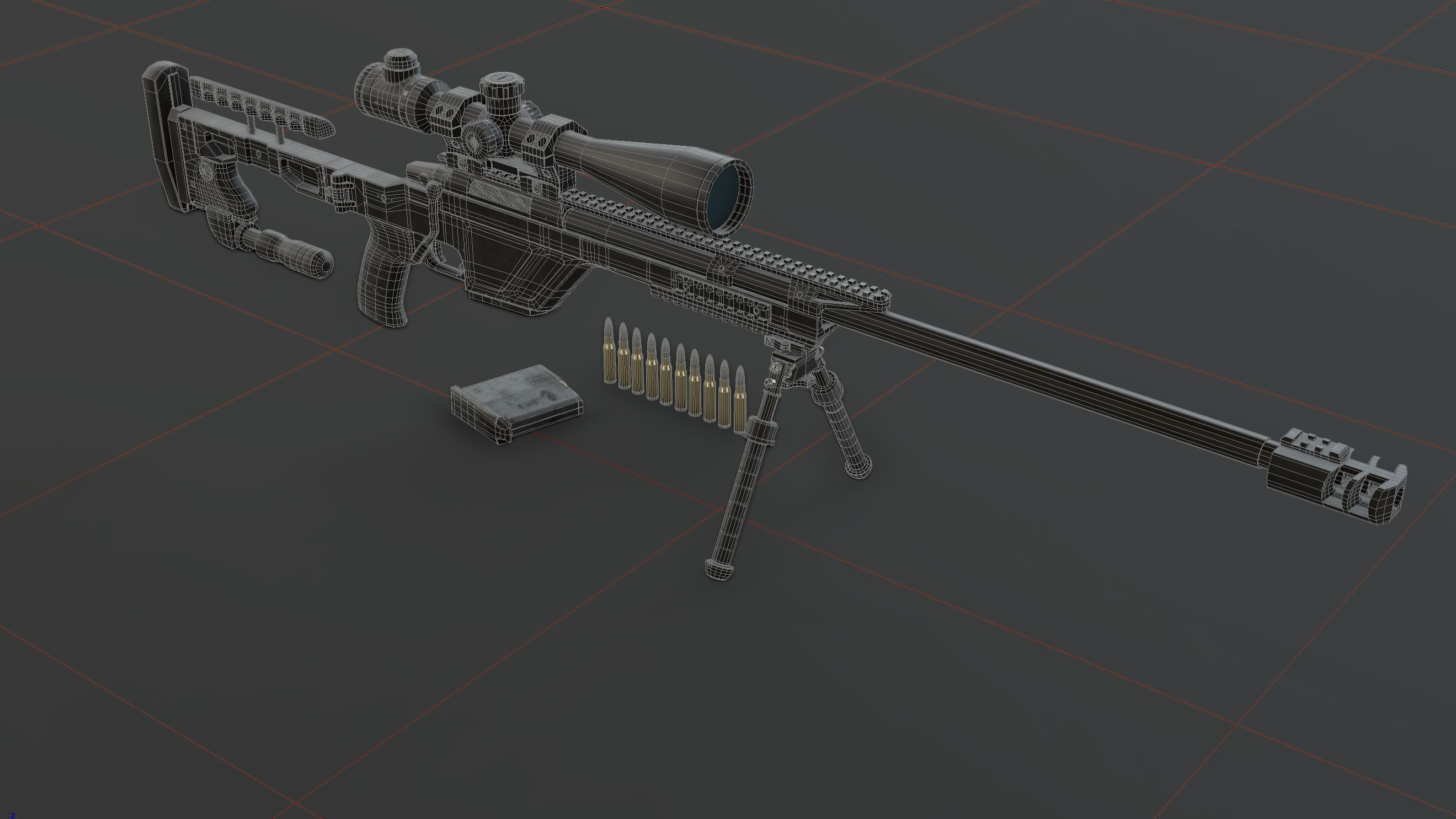 CZ TSR Sniper Rifle Low-poly 3D model_17