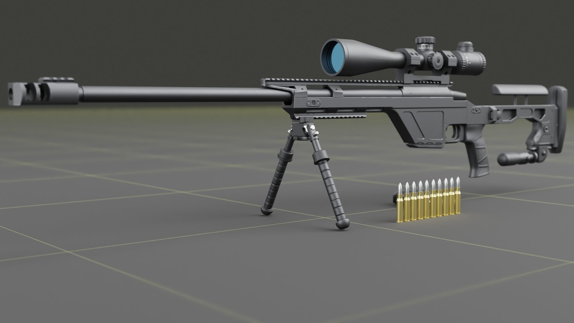 CZ TSR Sniper Rifle Low-poly 3D model_19