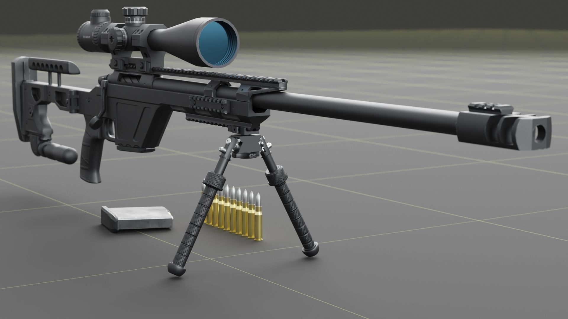 CZ TSR Sniper Rifle Low-poly 3D model_22