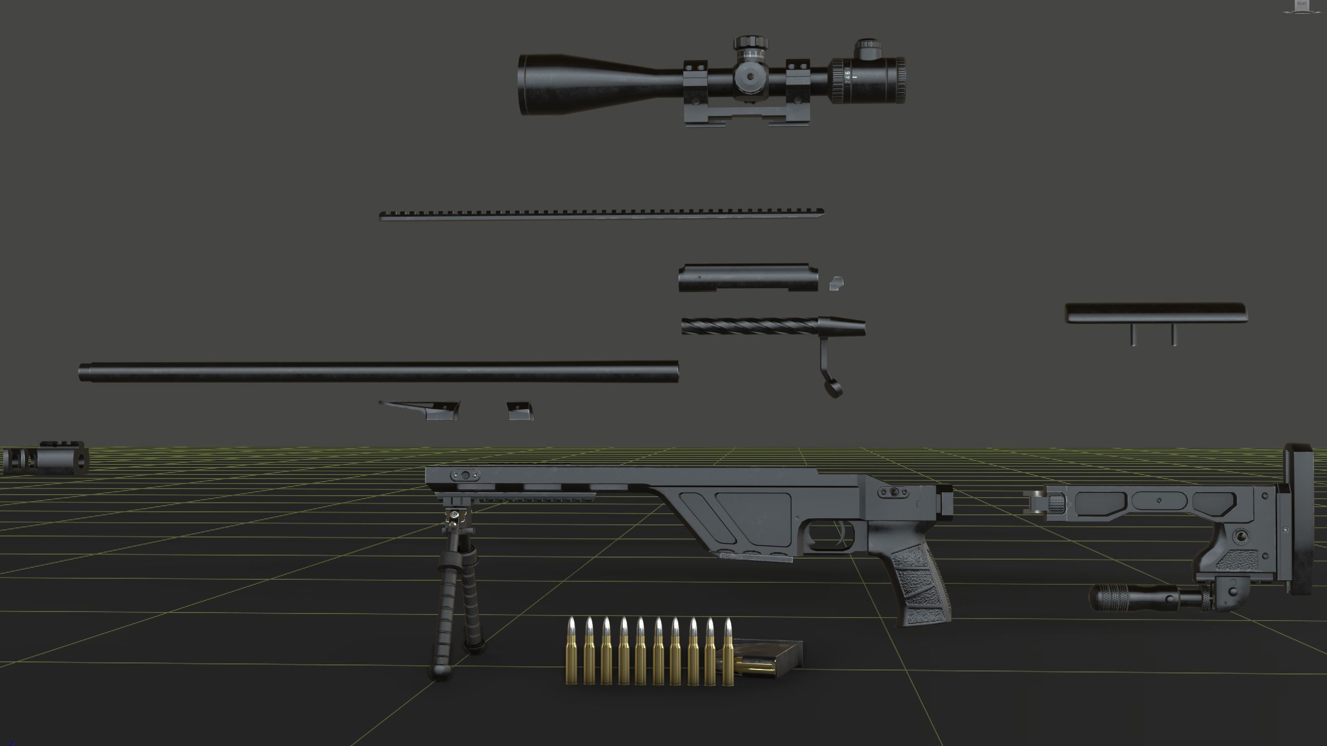 CZ TSR Sniper Rifle Low-poly 3D model_9