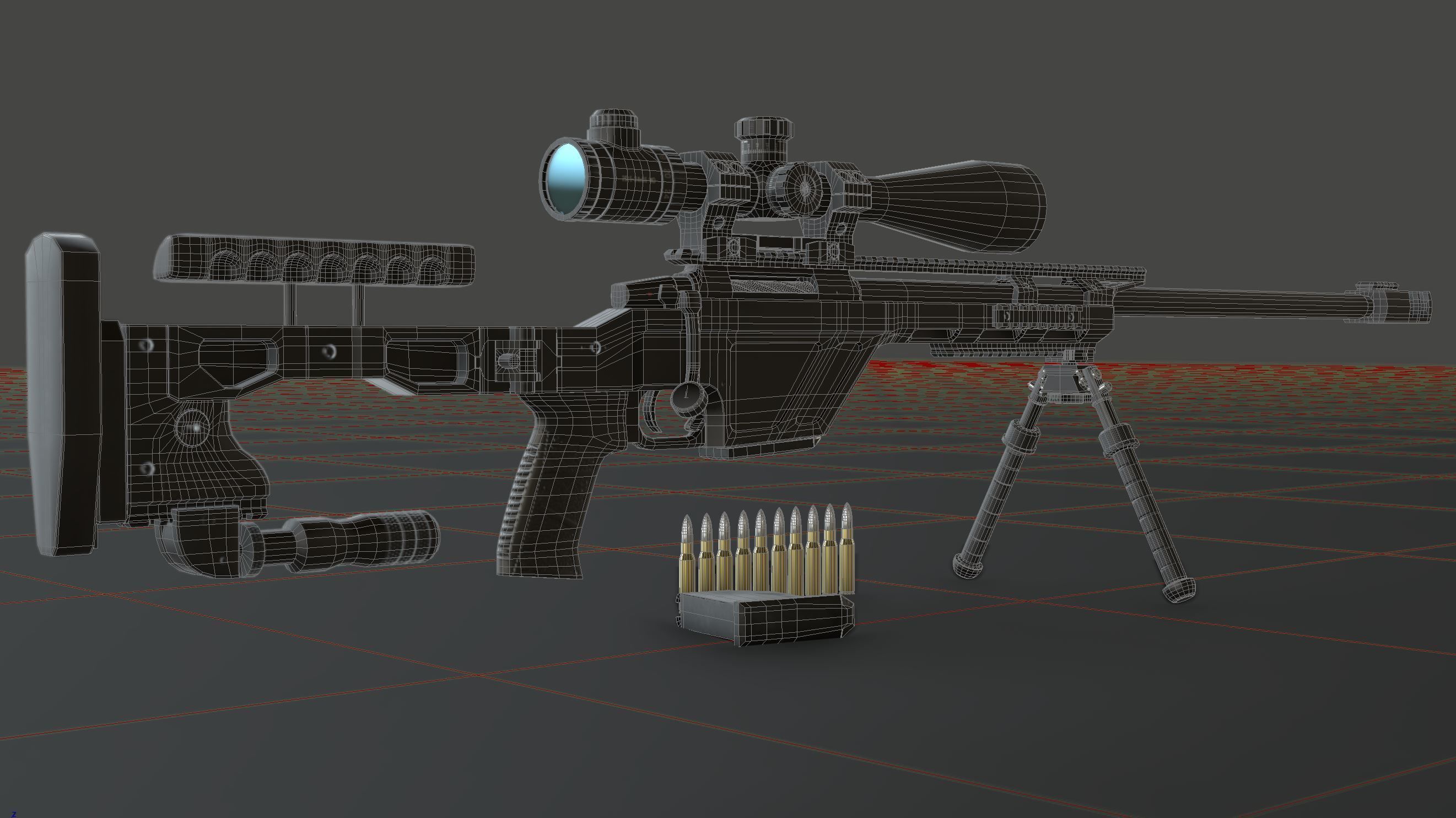 CZ TSR Sniper Rifle Low-poly 3D model_15