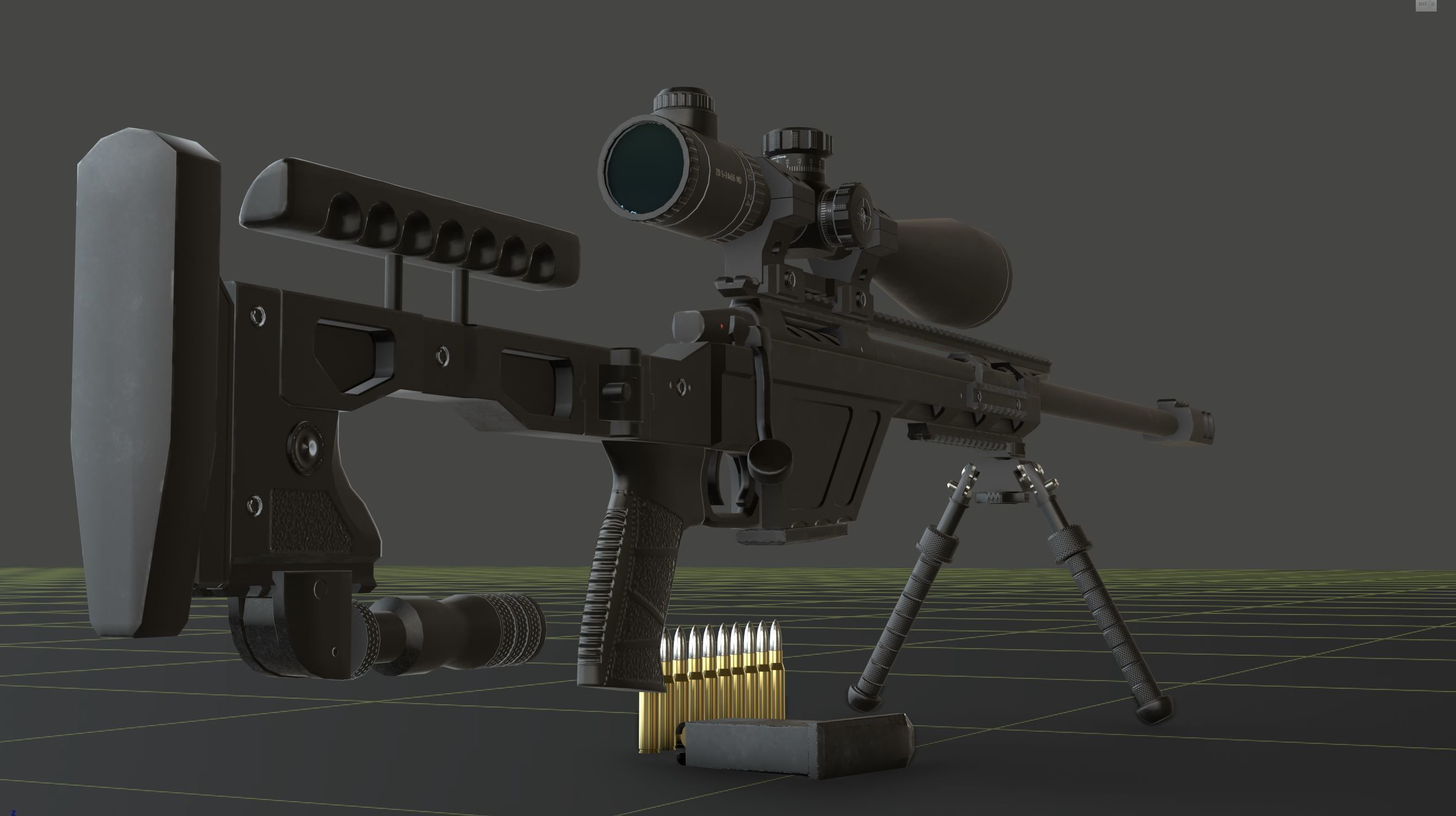CZ TSR Sniper Rifle Low-poly 3D model_4