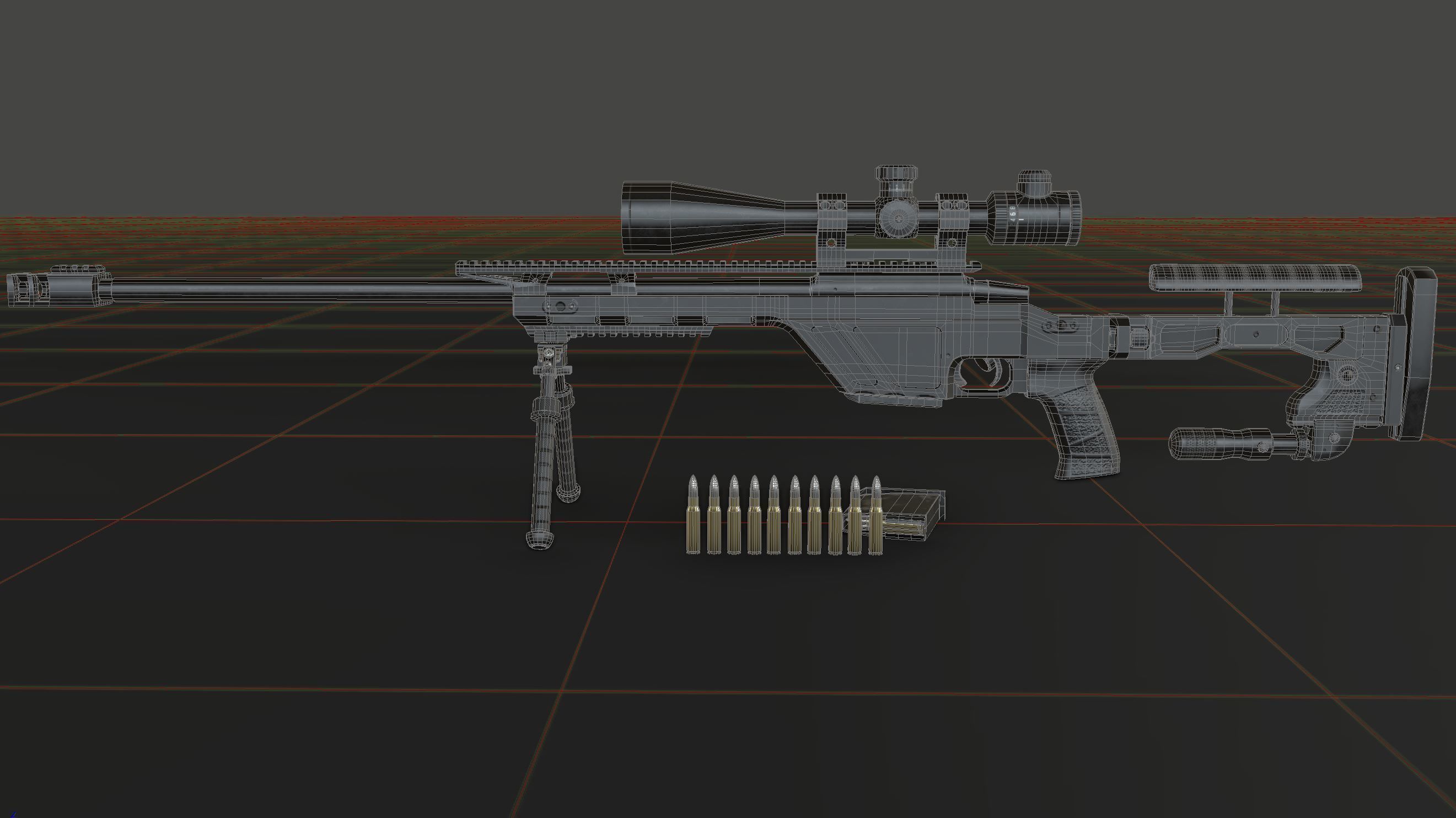 CZ TSR Sniper Rifle Low-poly 3D model_27