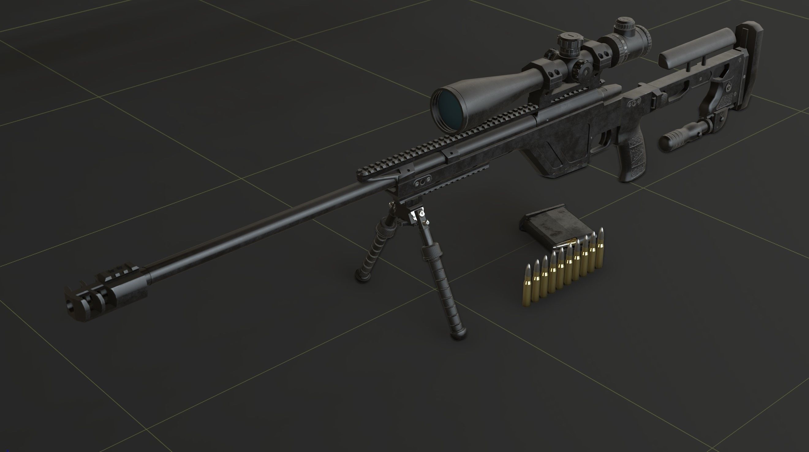 CZ TSR Sniper Rifle Low-poly 3D model_12