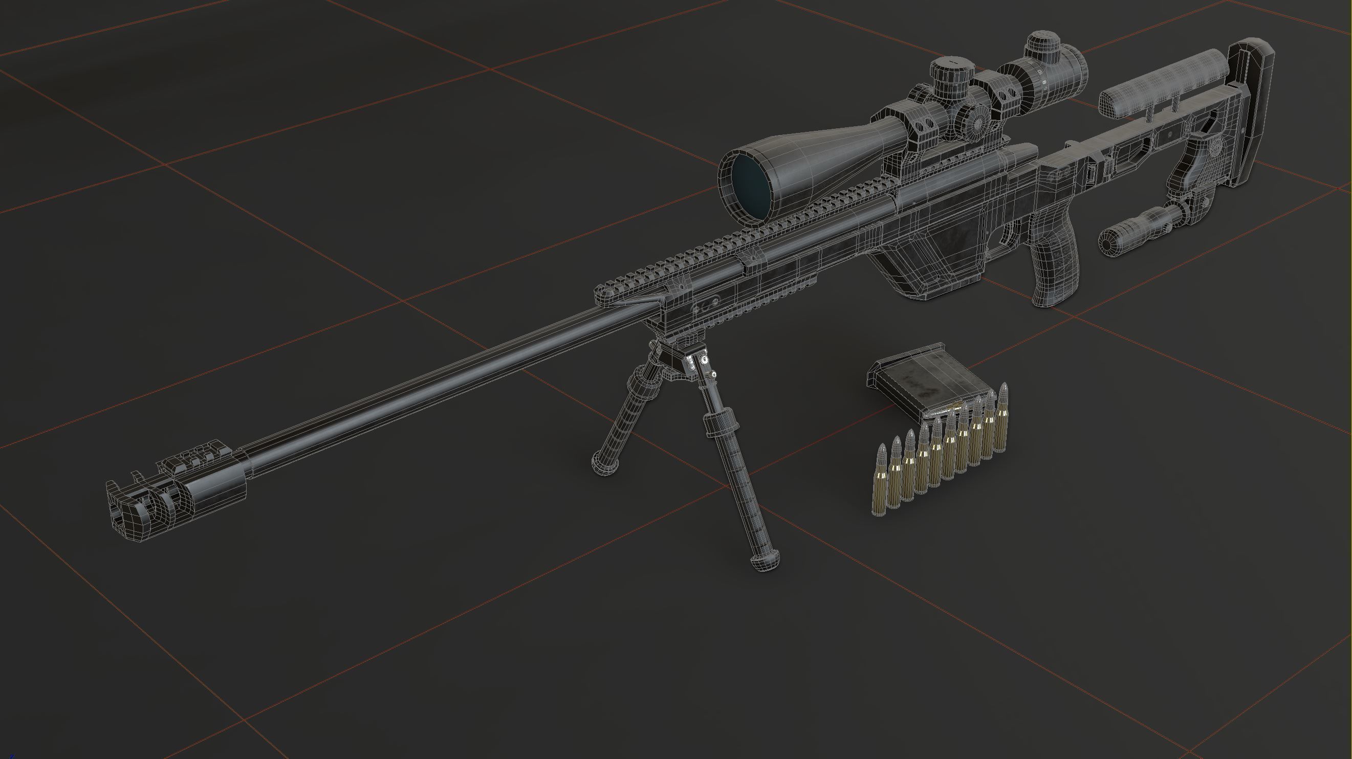 CZ TSR Sniper Rifle Low-poly 3D model_11
