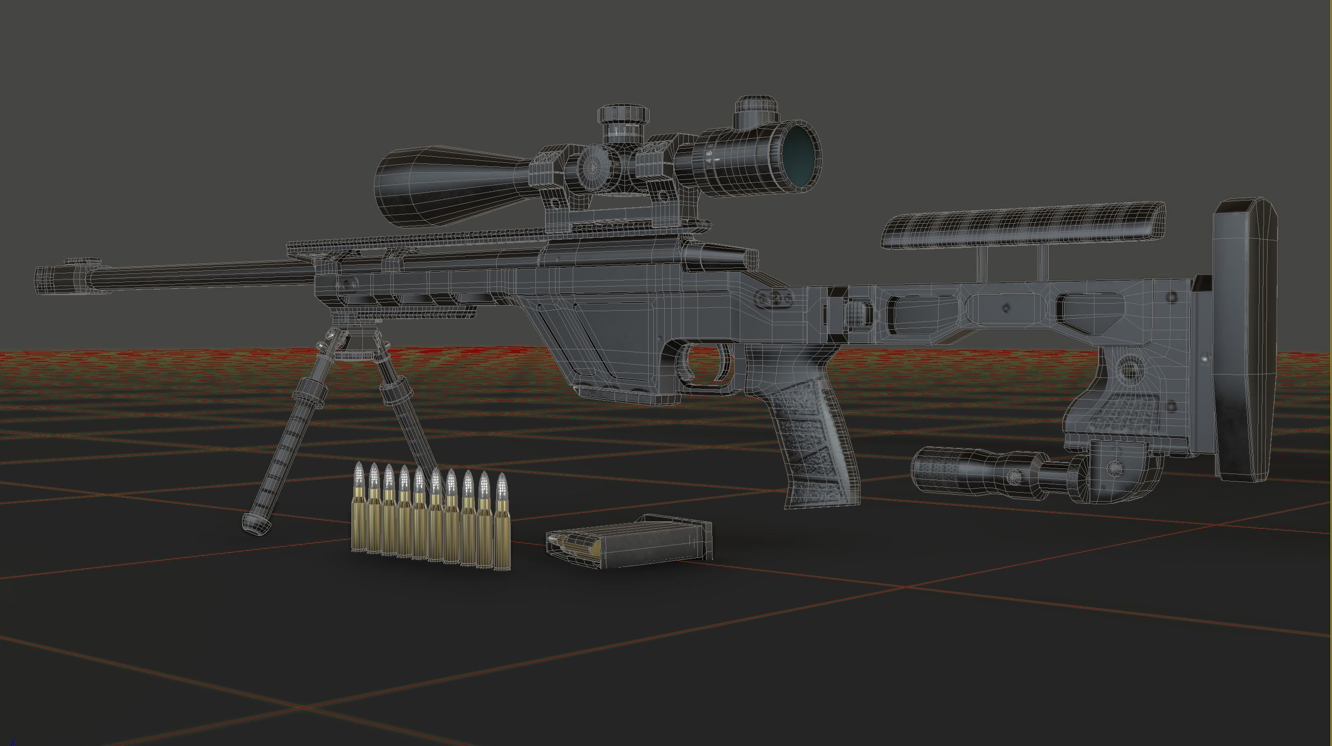 CZ TSR Sniper Rifle Low-poly 3D model_13
