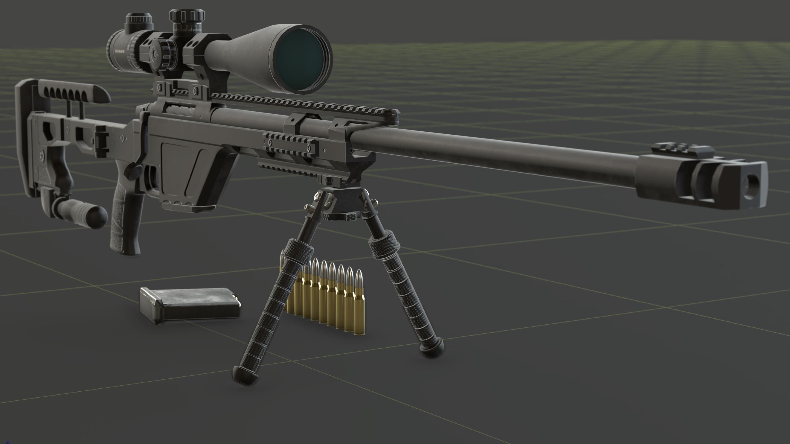 CZ TSR Sniper Rifle Low-poly 3D model_24