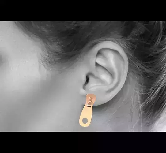 Zip Earrings 3d Print model 3D print model