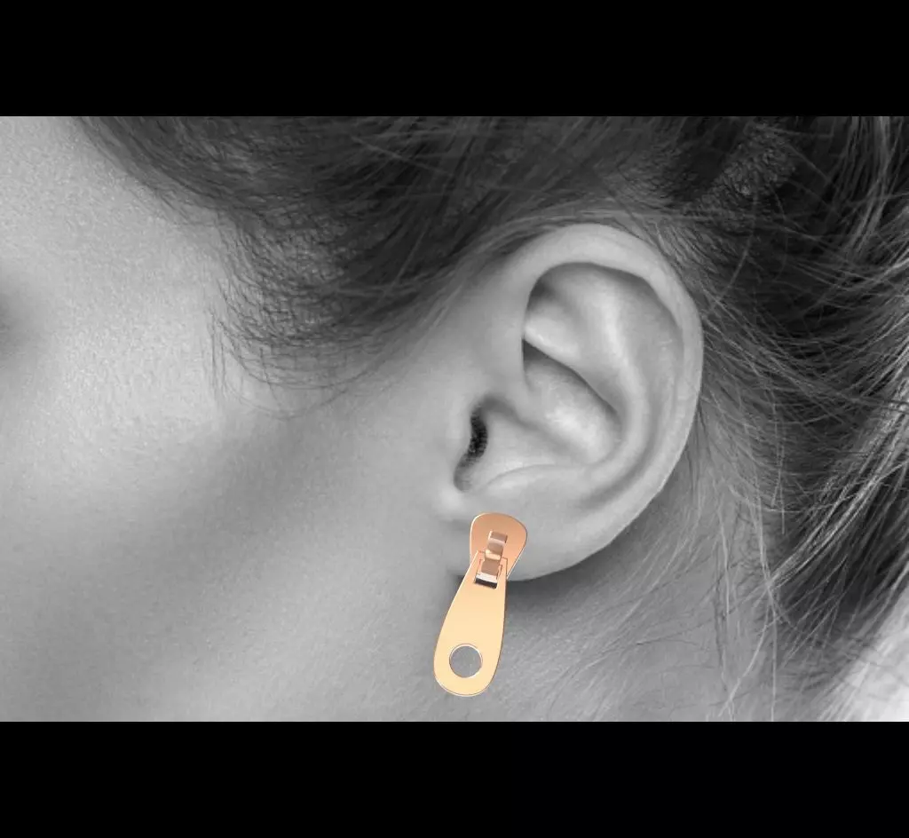 Zip Earrings 3d Print model 3D print model