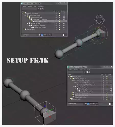 SETUP---IK-FK setup frak Free 3D model