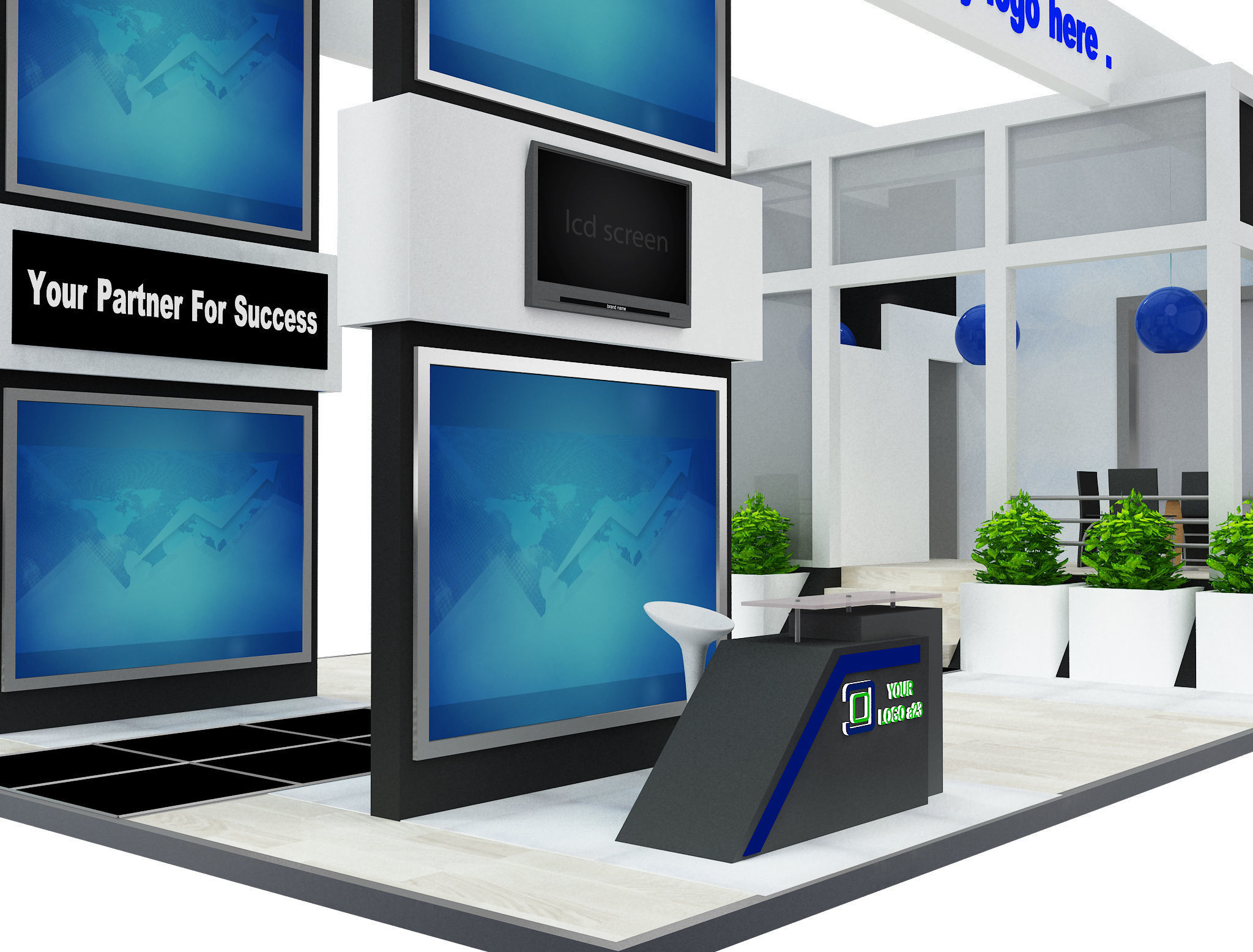 Booth Exhibition Stand a505 3D model_12