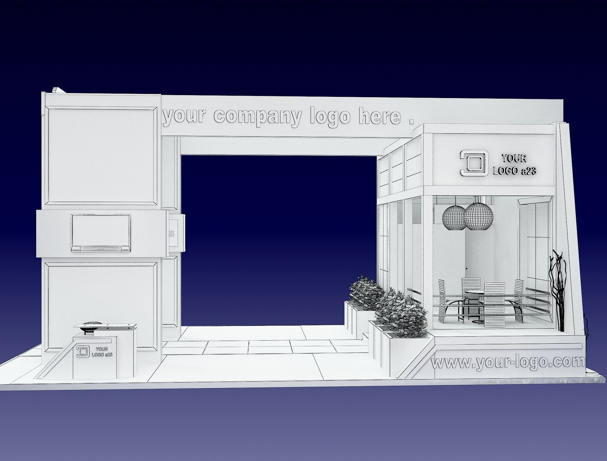 Booth Exhibition Stand a505 3D model_5