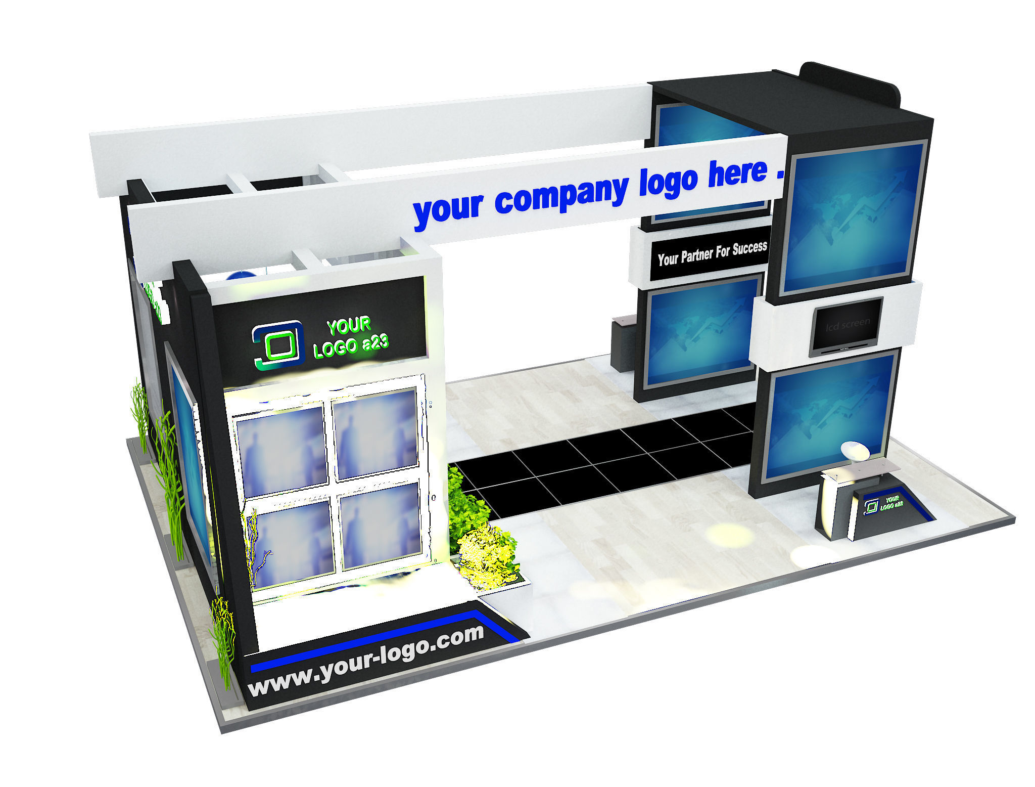 Booth Exhibition Stand a505 3D model_10