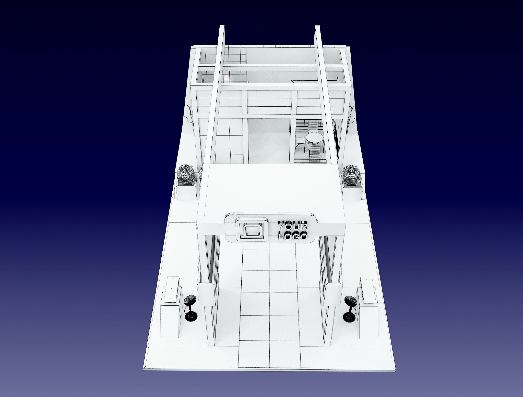 Booth Exhibition Stand a505 3D model_19